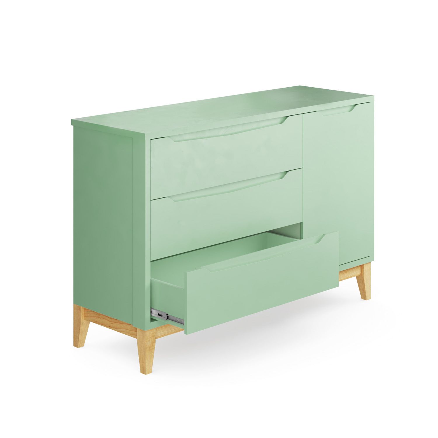 Cômoda Infantil Branco com Porta Retrô Amor Perfeito