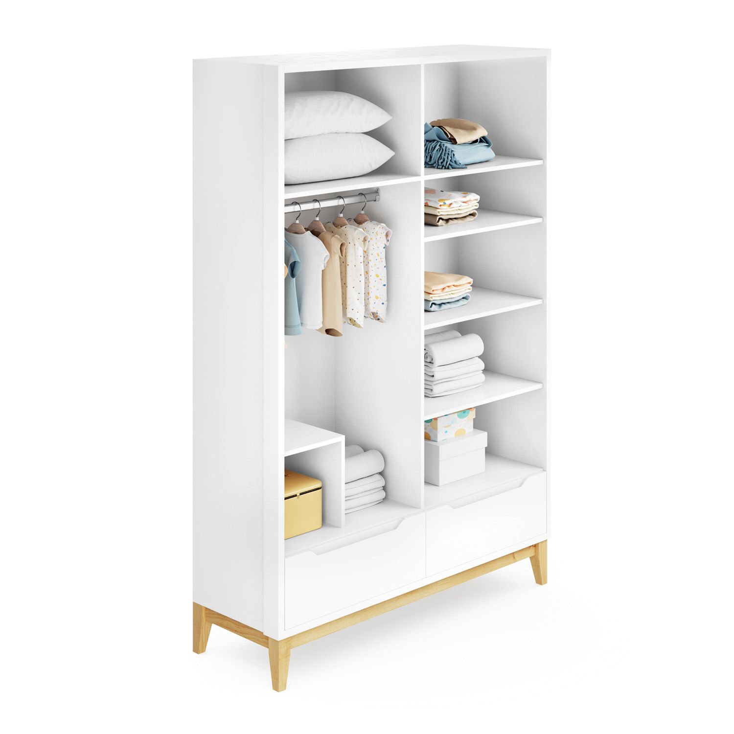 Guarda Roupa Infantil Branco 4 Portas Amor Perfeito