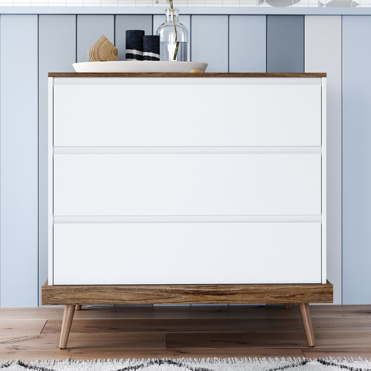 Cômoda Infantil Branco Retrô Canção de Ninar