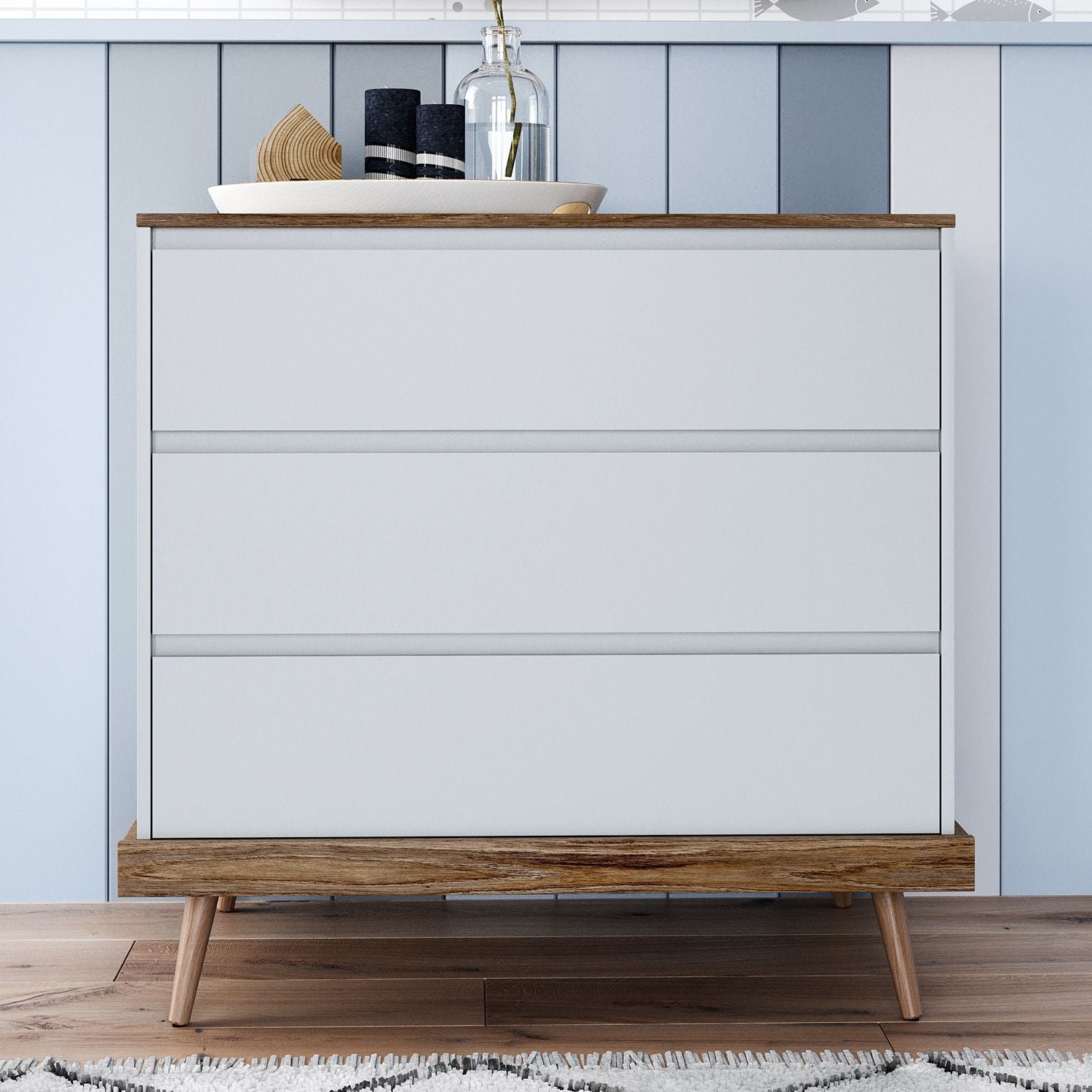 Cômoda Infantil Branco Retrô Canção de Ninar