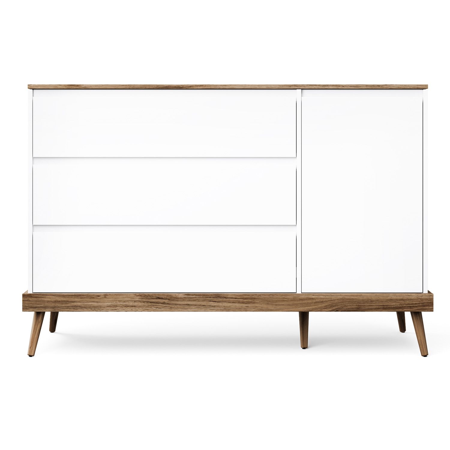 Cômoda Infantil Branco com Porta Retrô Canção de Ninar