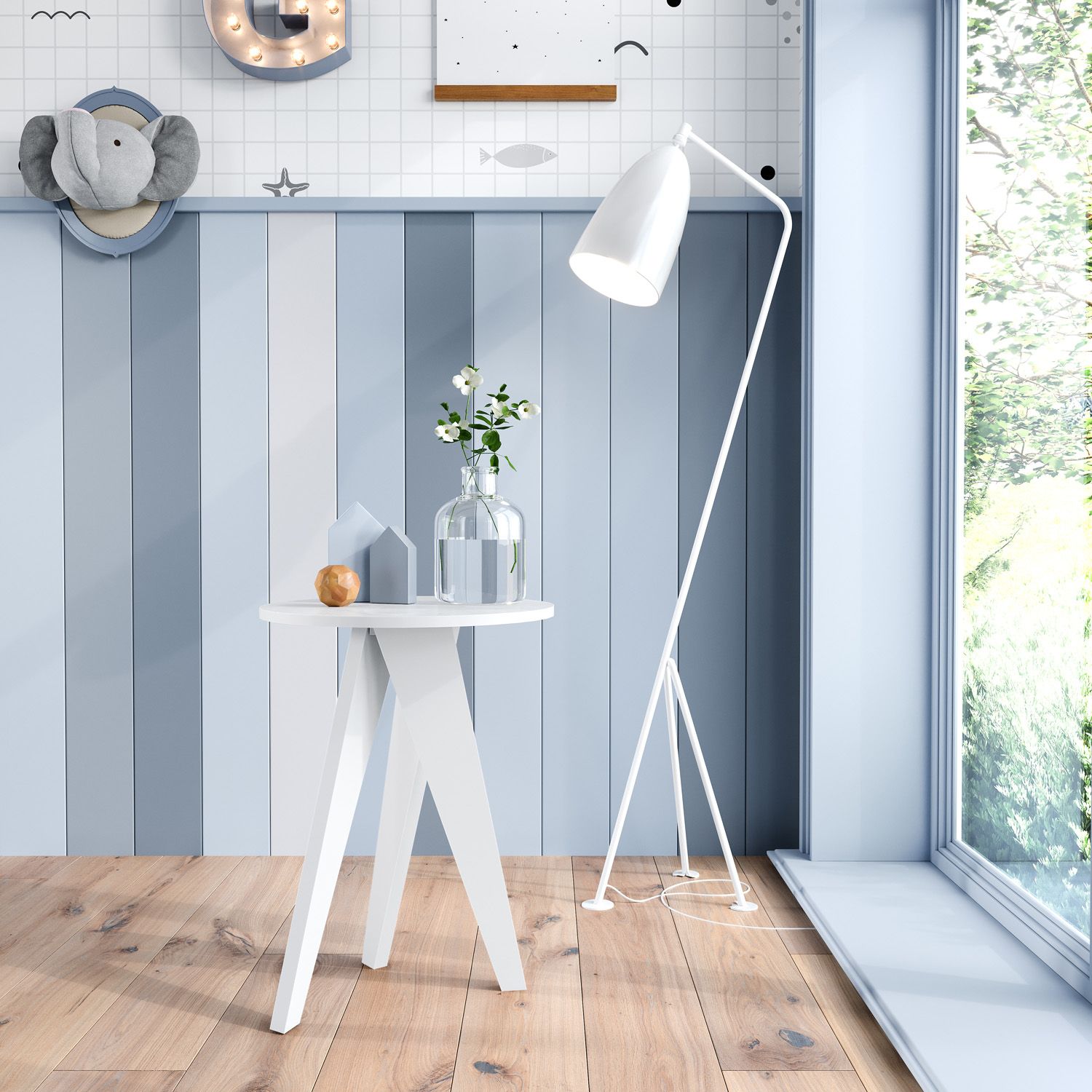 Mesa de Canto Branco Retrô Canção de Ninar