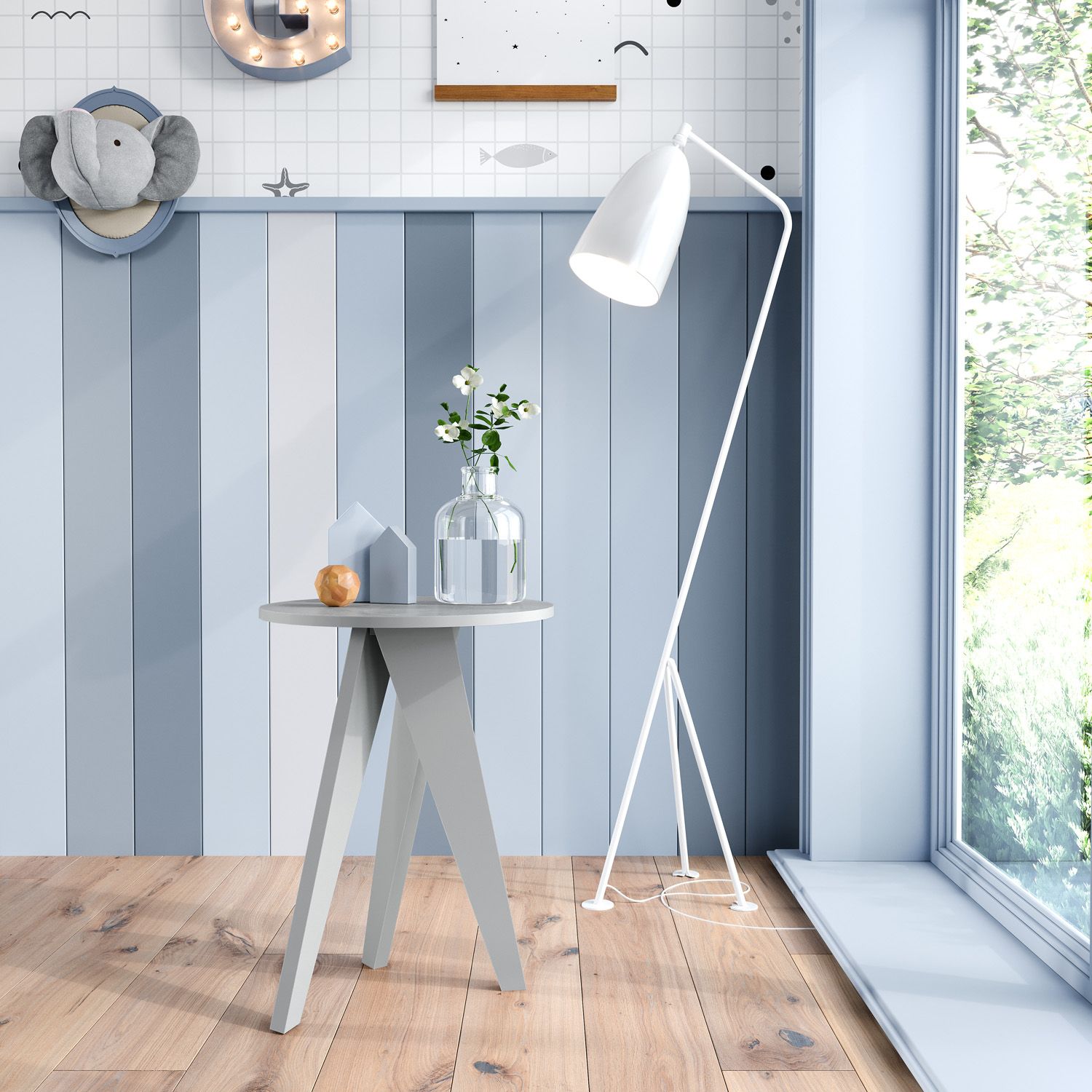 Mesa de Canto Branco Retrô Canção de Ninar