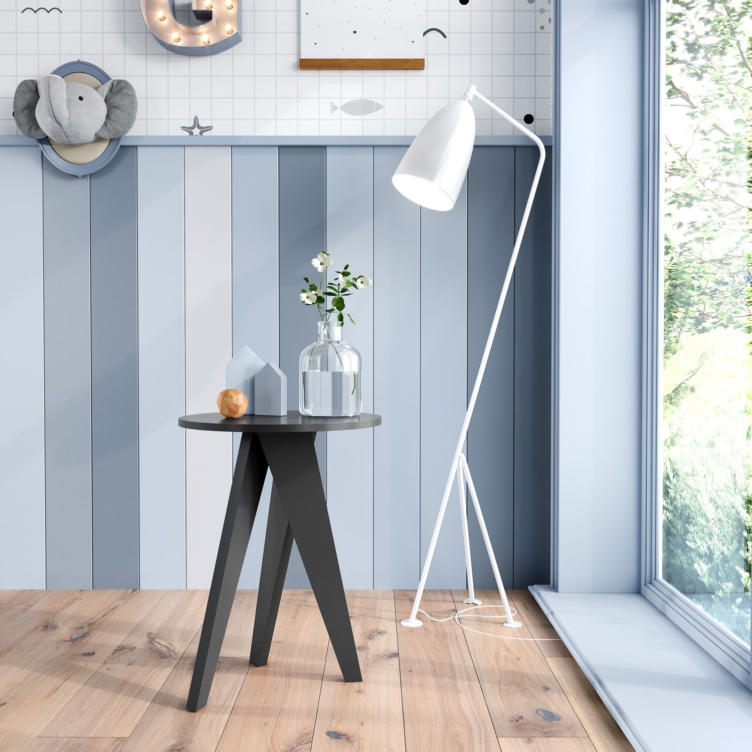 Mesa de Canto Branco Retrô Canção de Ninar