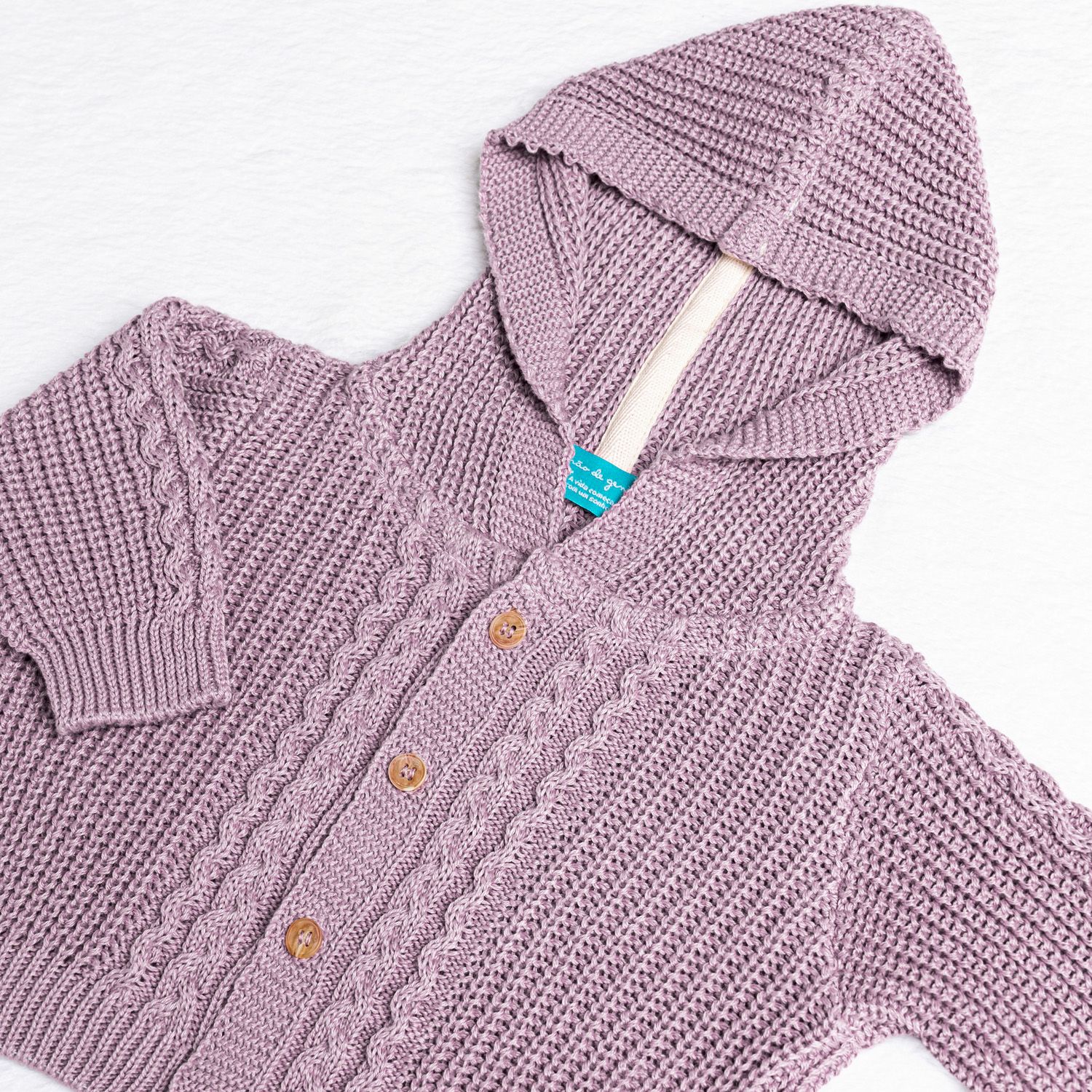 Casaquinho Tricot Capuccino com Capuz