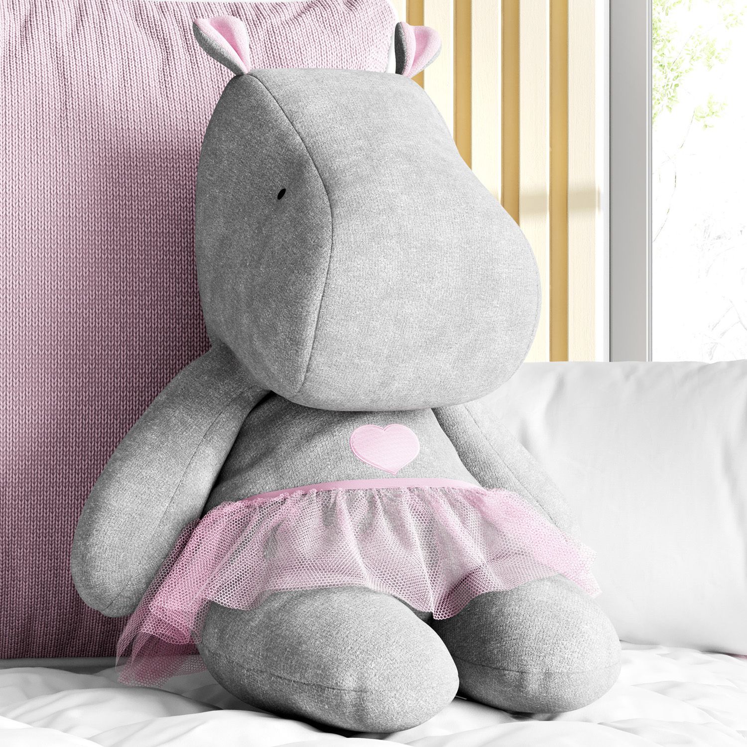 Bichinho de Pelúcia Hipopótamo Menina 45cm