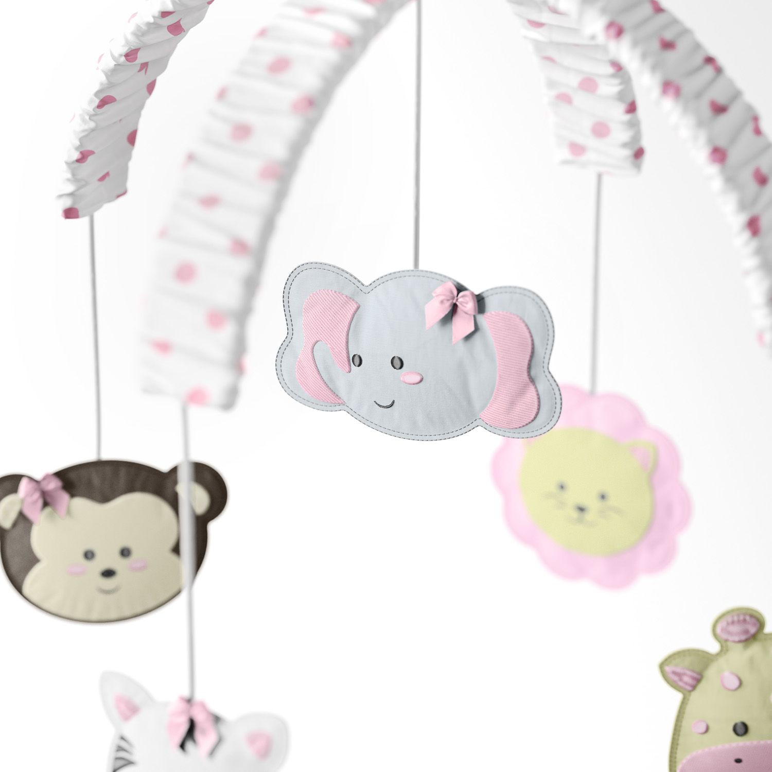 Móbile Amiguinhos Safári Poá Bege