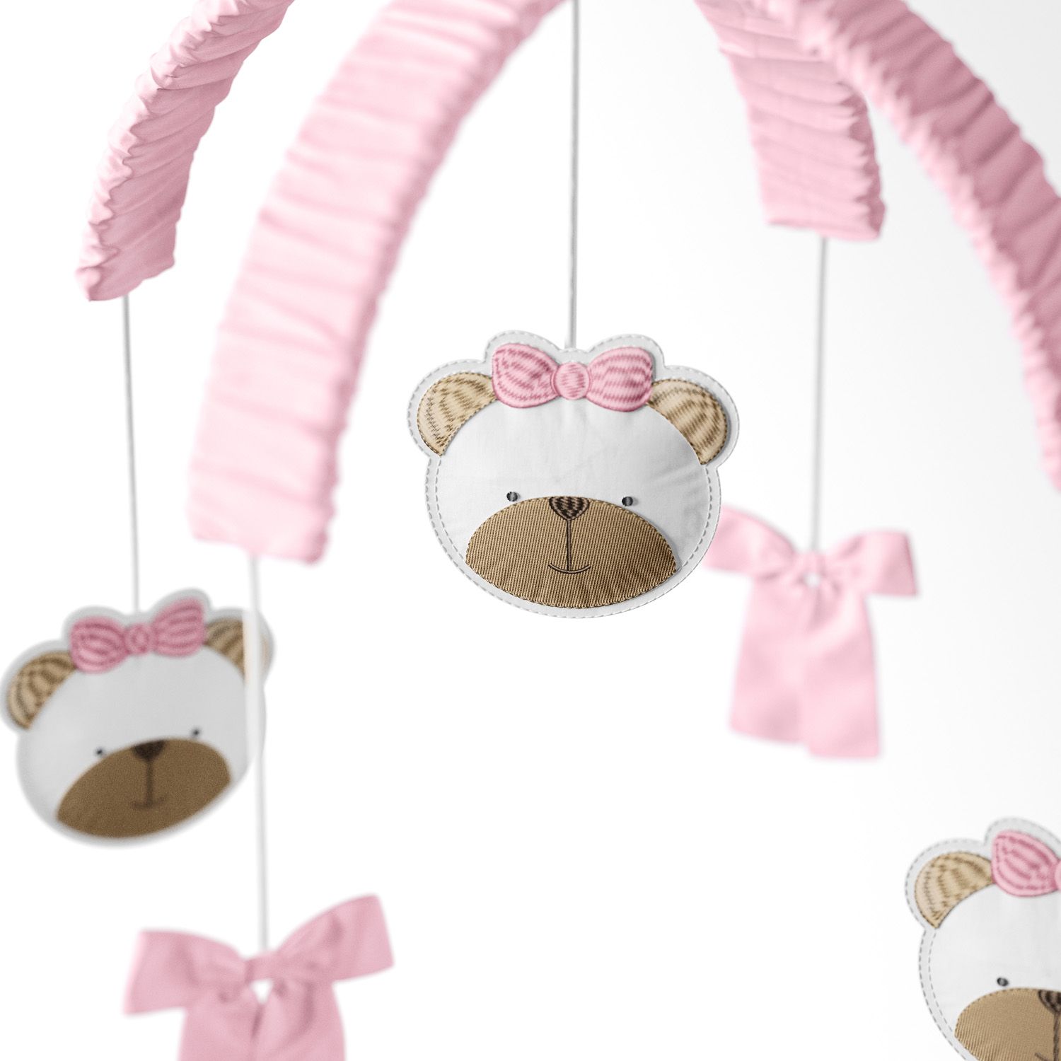 Móbile Ursinho e Laço Branco