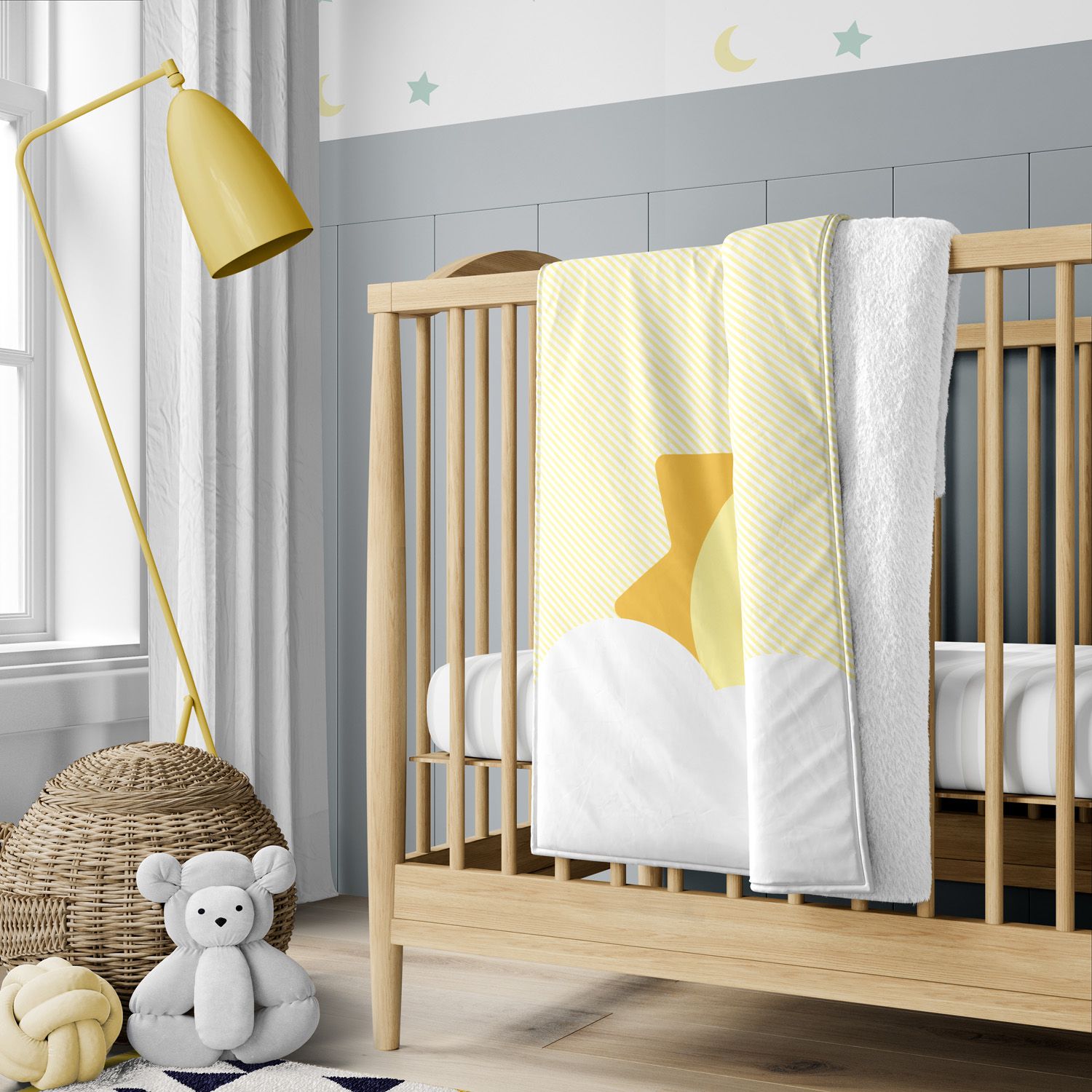 Cobertor Nuvem de Algodão Amarelo 1M