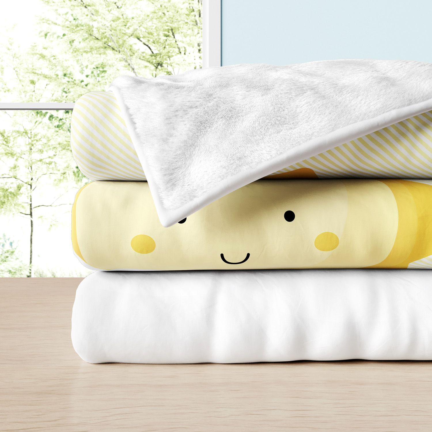 Cobertor Nuvem de Algodão Amarelo 1M