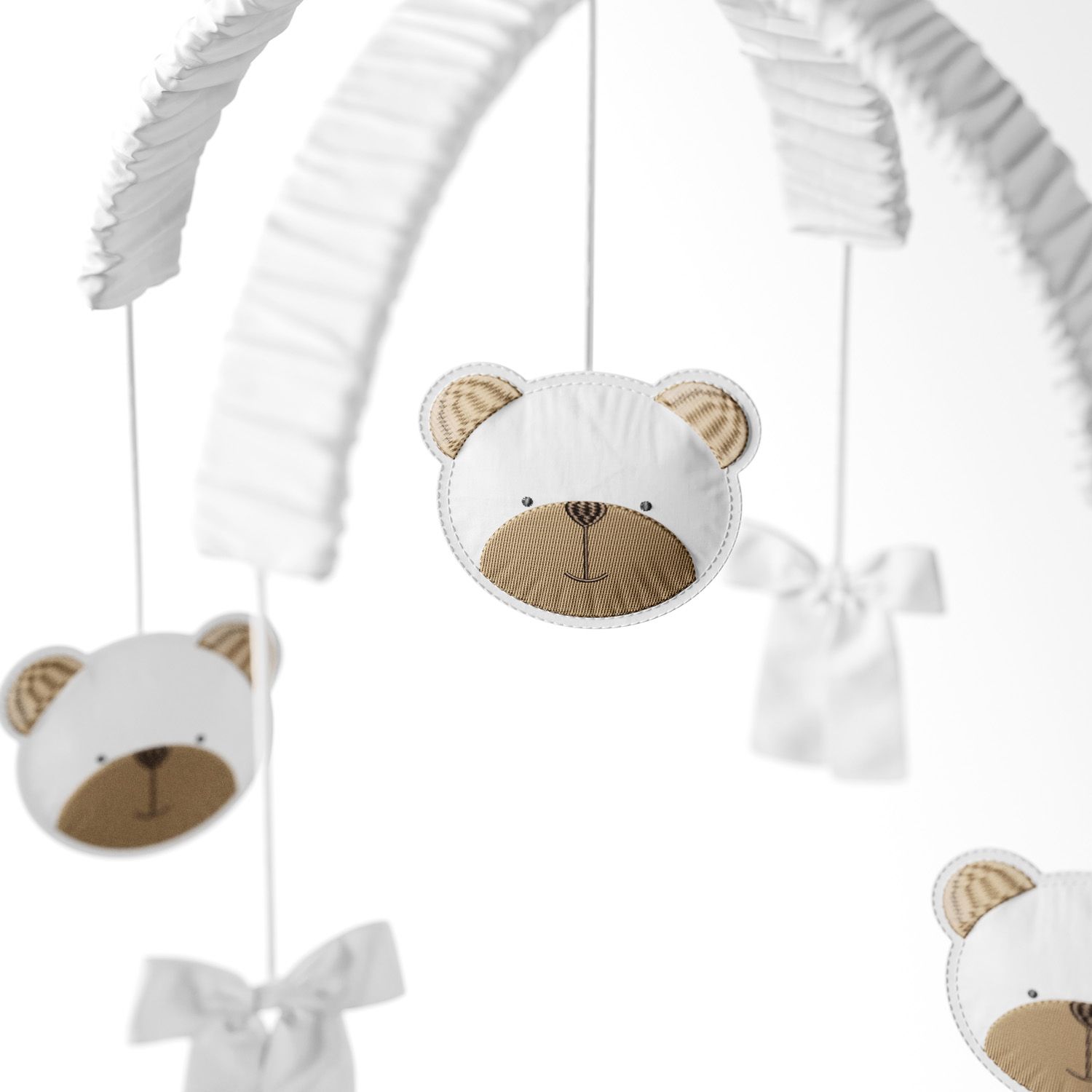 Móbile Ursinho e Laço Branco