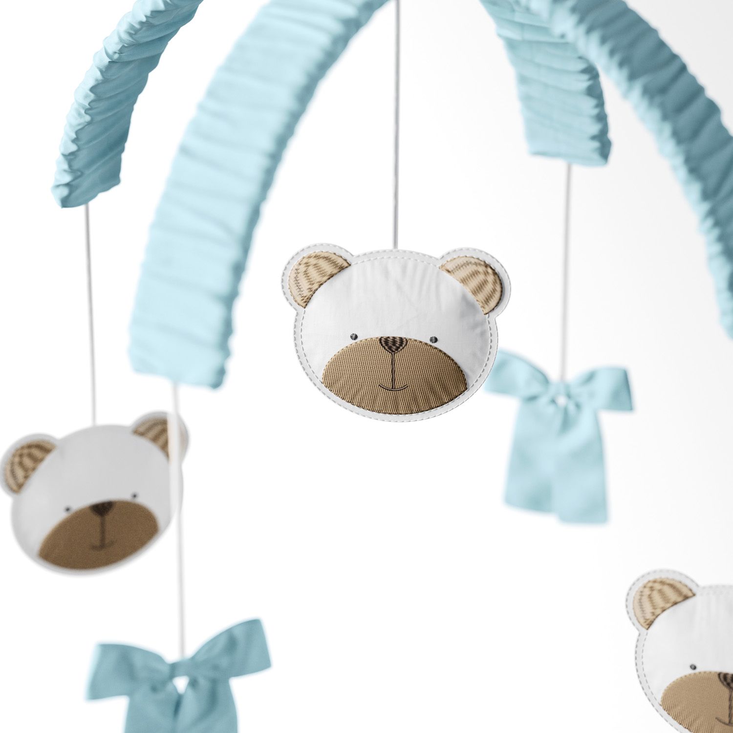 Móbile Ursinho e Laço Branco