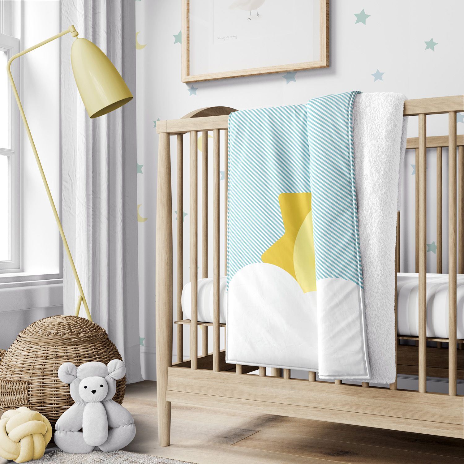 Cobertor Nuvem de Algodão Amarelo 1M