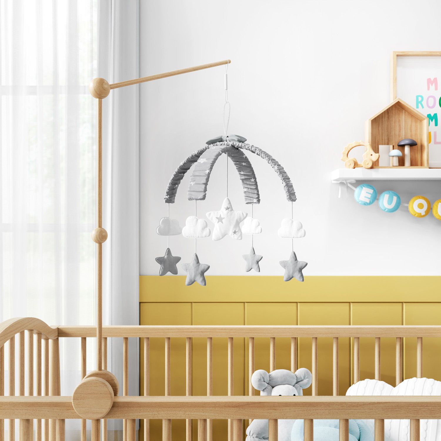 Móbile Estrelinha Cinza