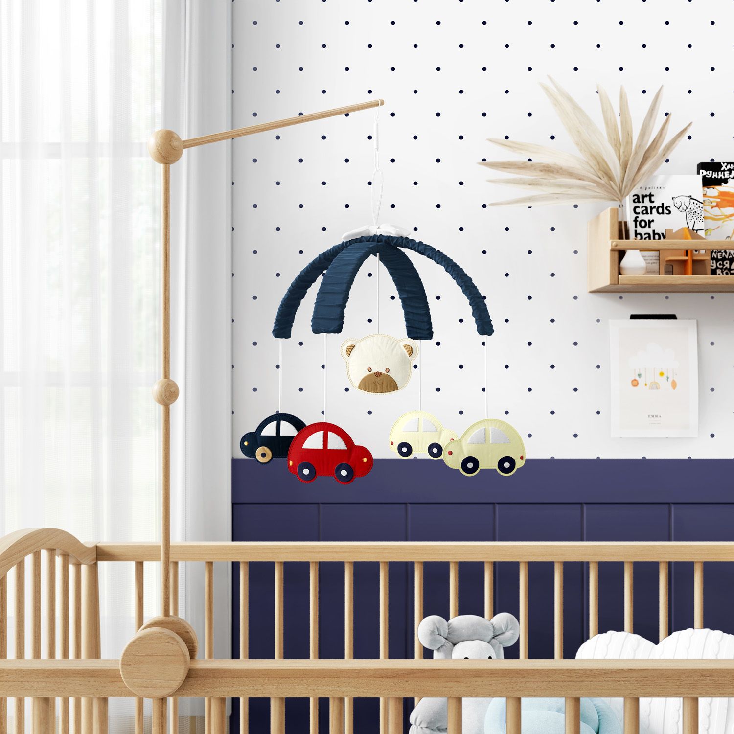 Móbile Ursinho Bebê Azul Marinho