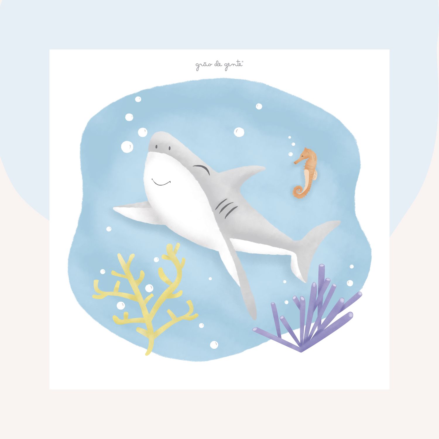 Pôster Adesivo de Parede Tubarão Alegria