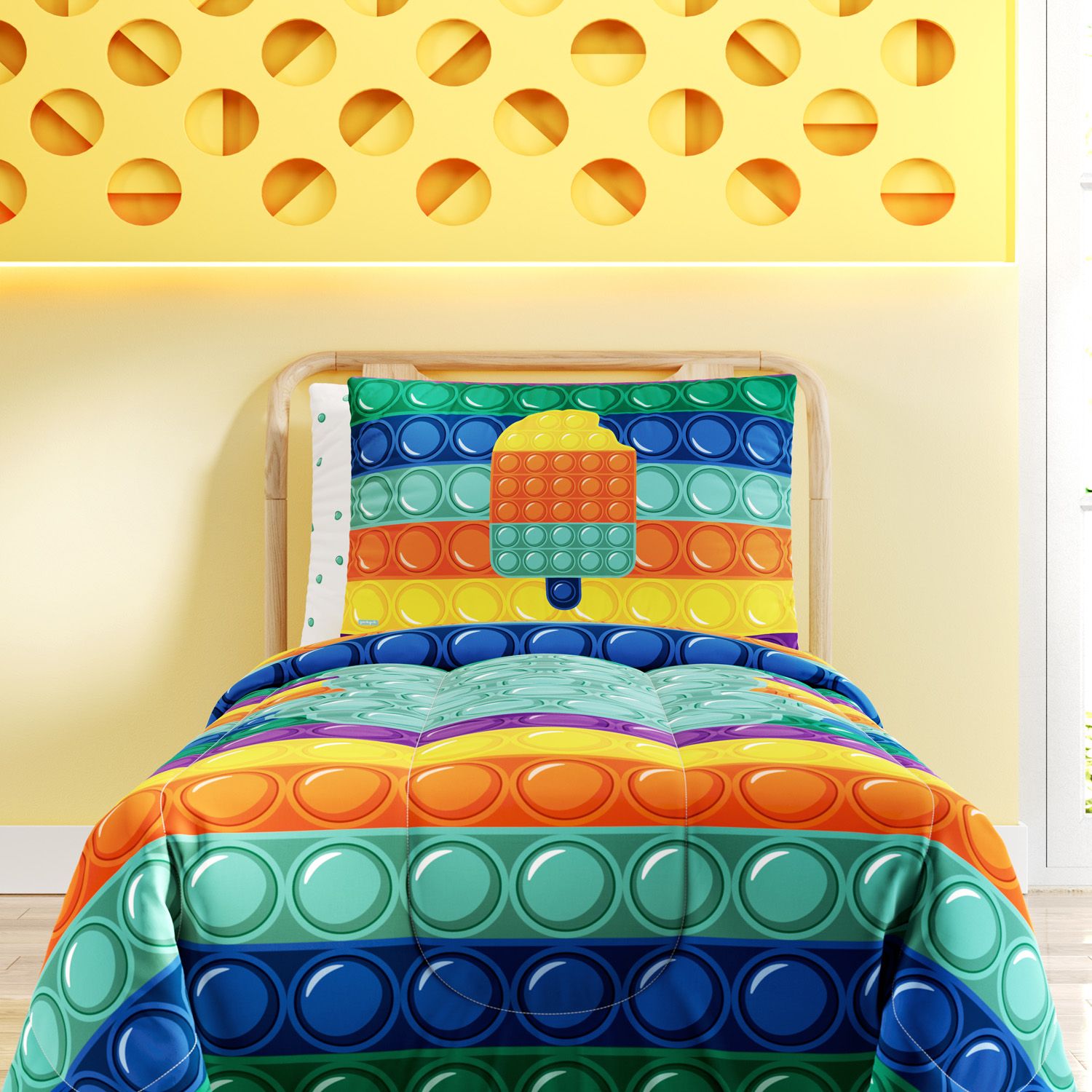 Kit Cama Infantil Solteiro Pop It Colorido