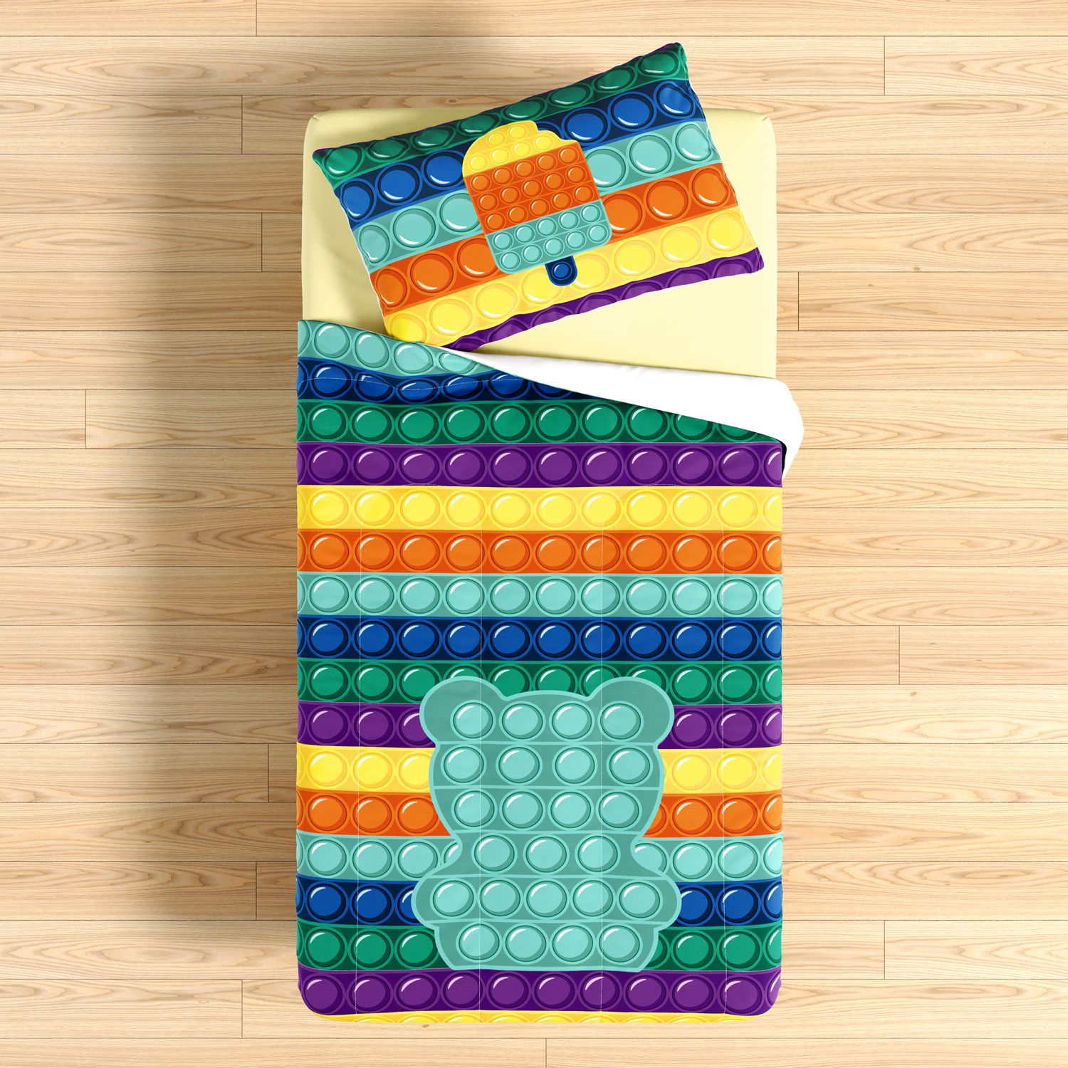 Edredom Infantil Solteiro Pop It Colorido