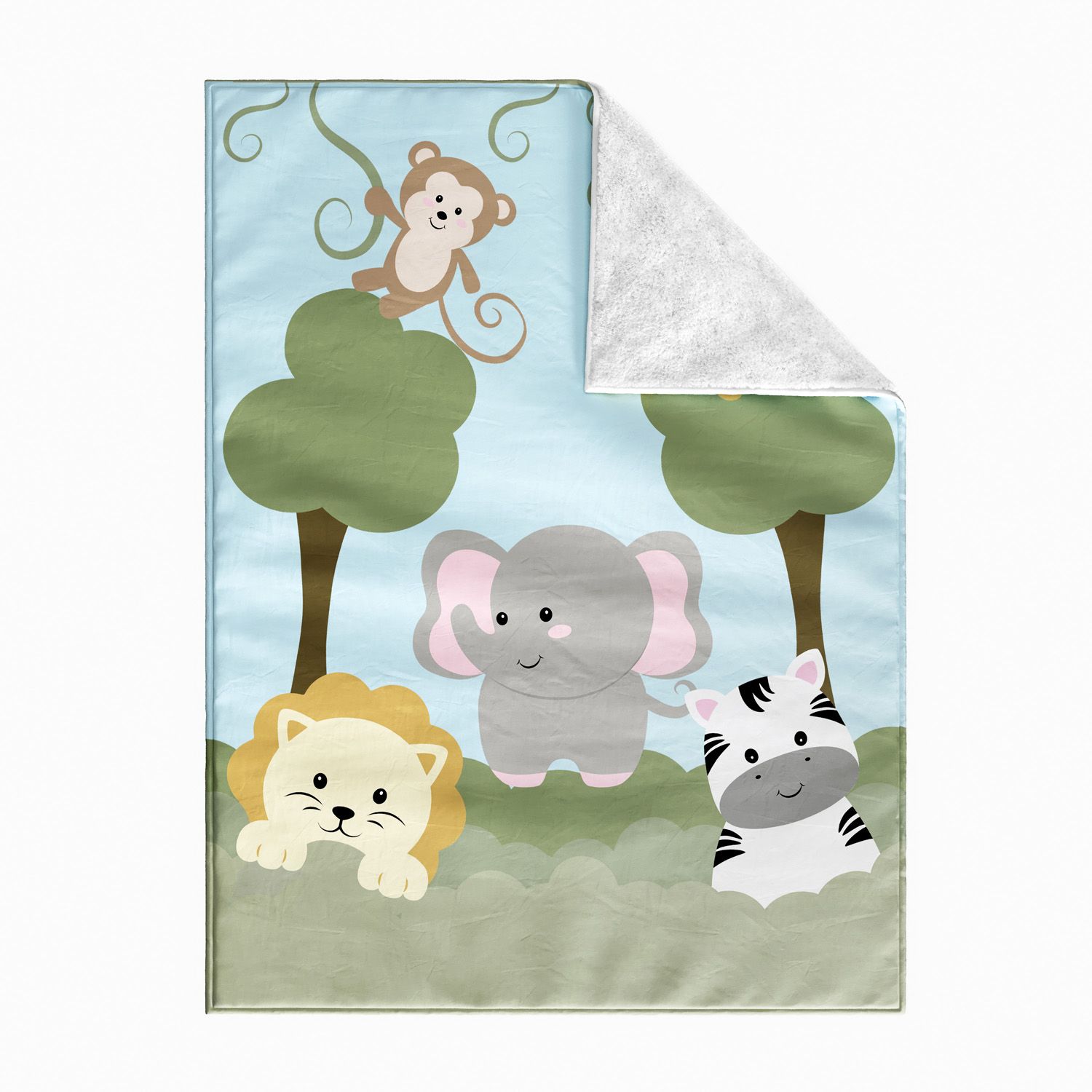 Manta Dupla Face com Soft Amiguinhos Safári 1M