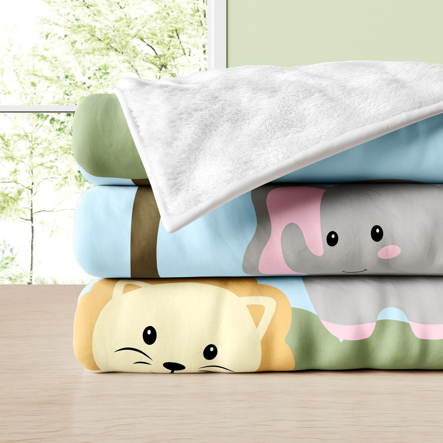 Manta Dupla Face com Soft Amiguinhos Safári 1M