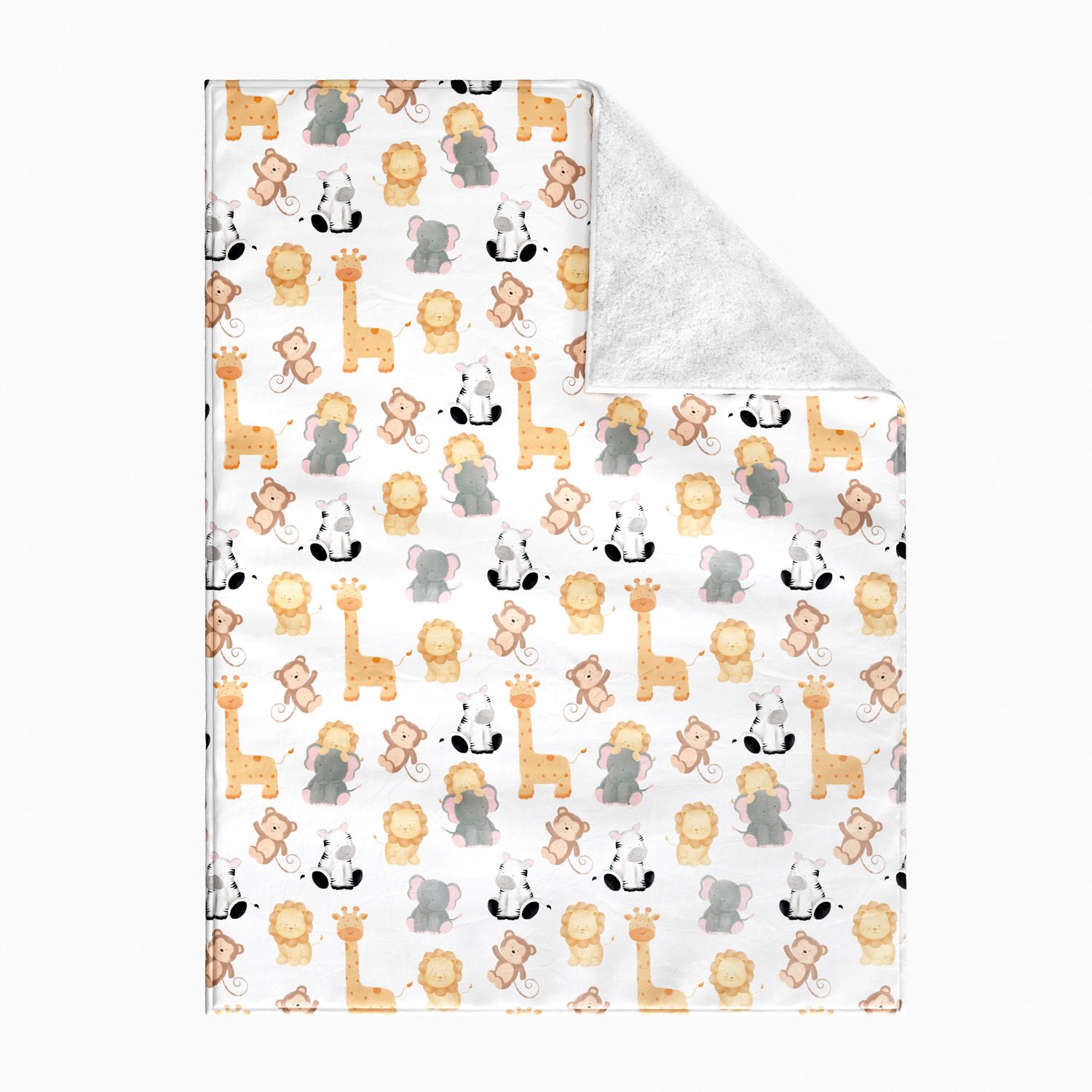 Manta Dupla Face com Soft Safári Aquarela 1M