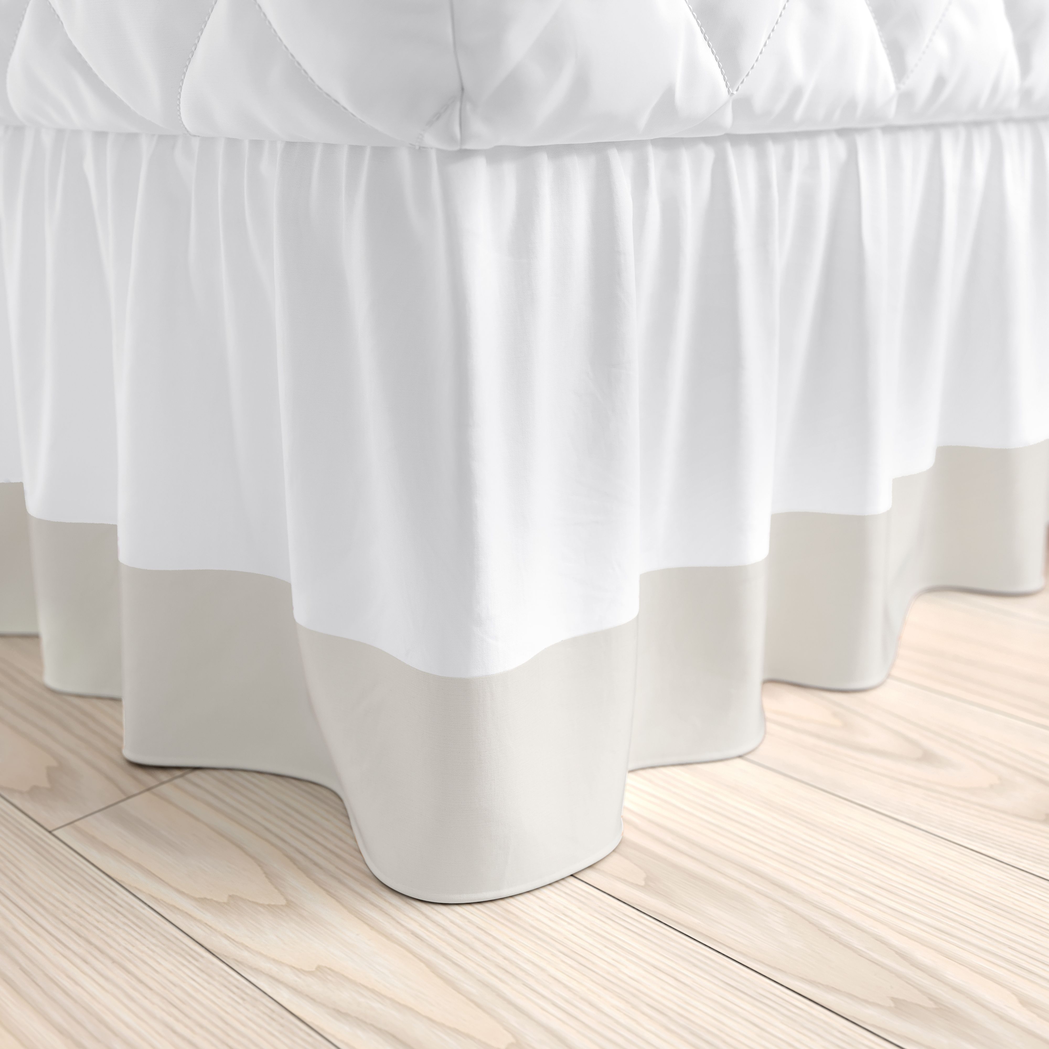 Saia de Cama Infantil Branco e Rosa