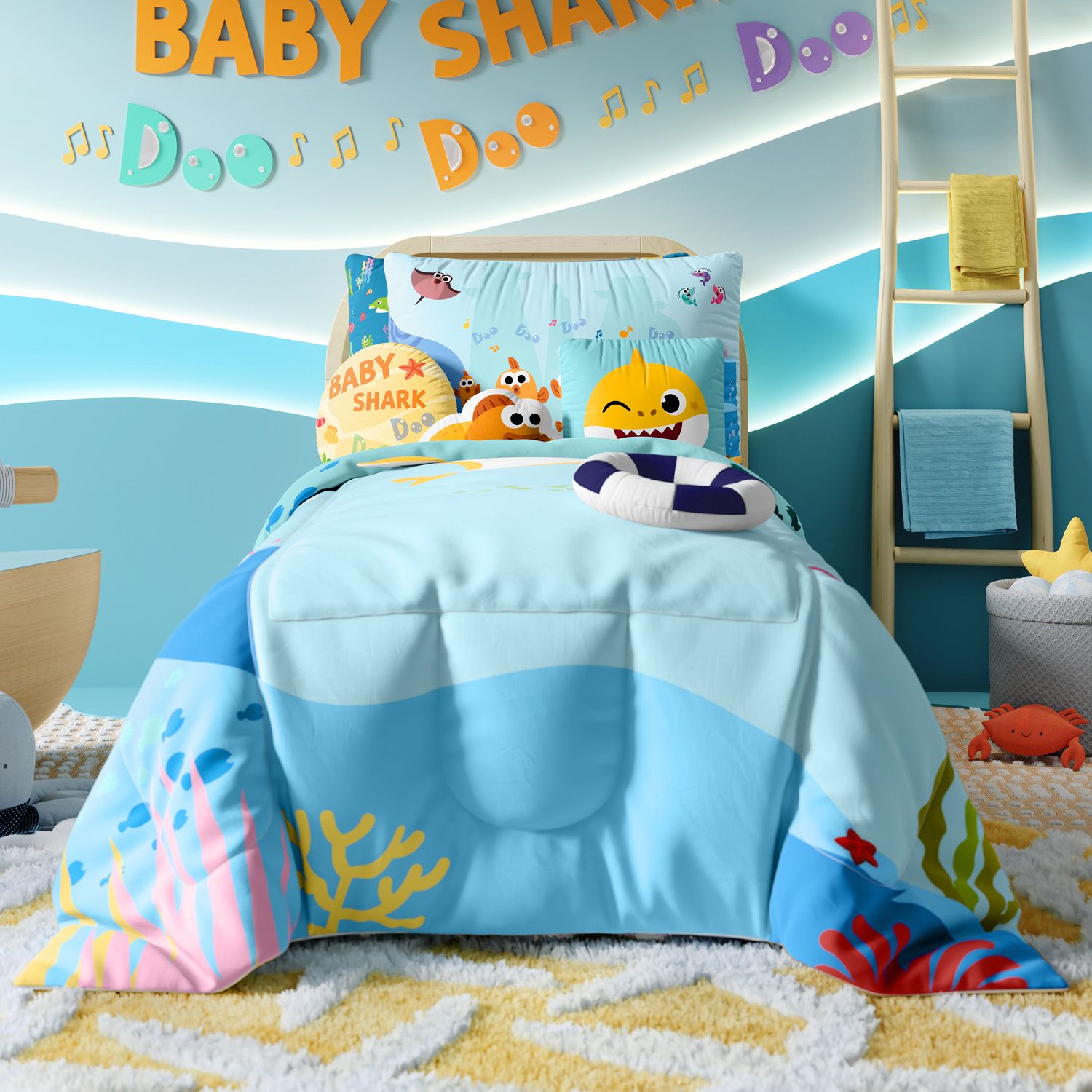 Jogo de Lençol Infantil Solteiro Baby Shark