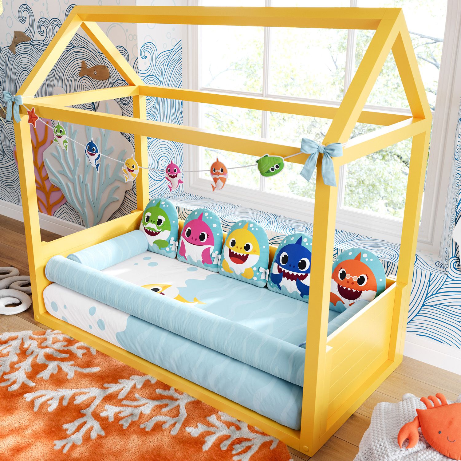 Jogo de Lençol Mini Cama Baby Shark