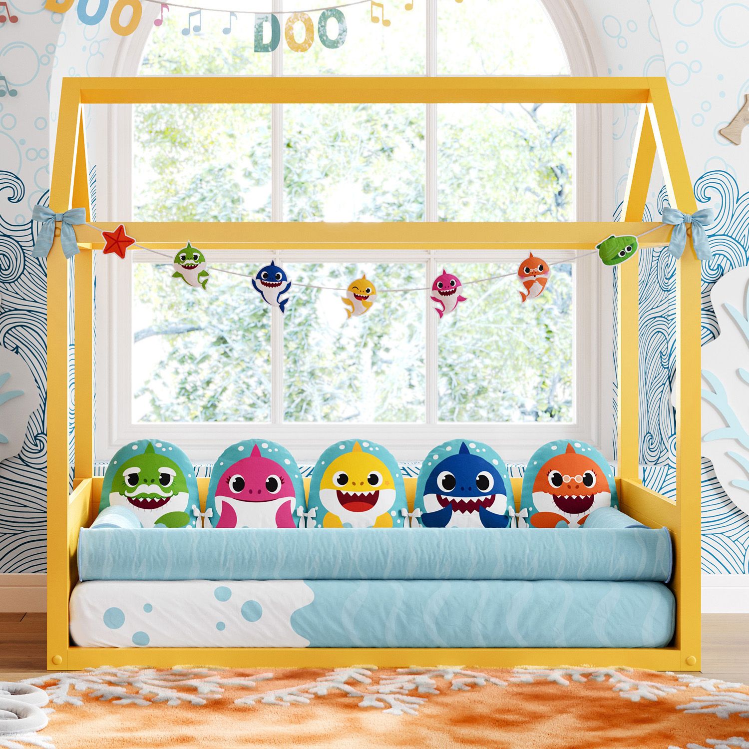 Varal Decorativo Baby Shark 2,20m