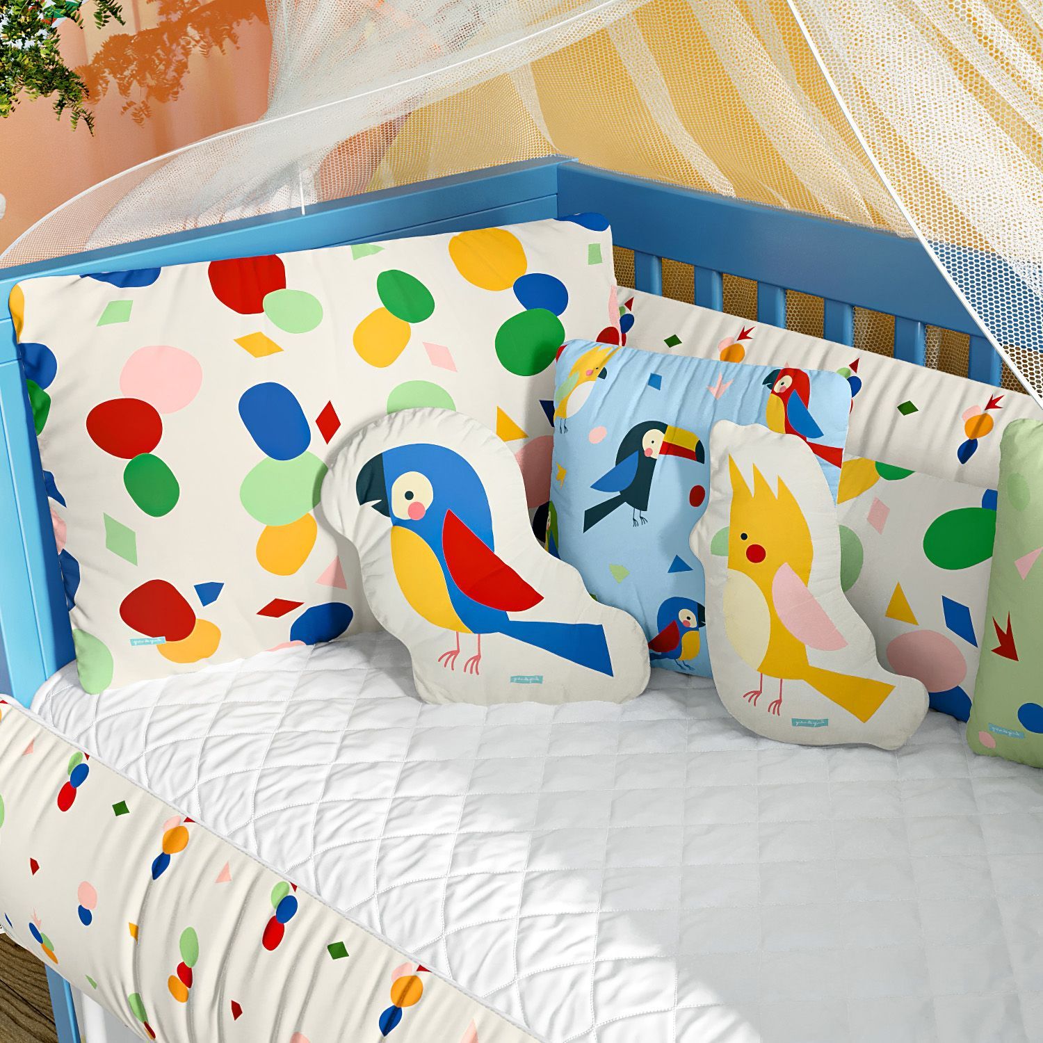 Kit Berço Colorido Passarada