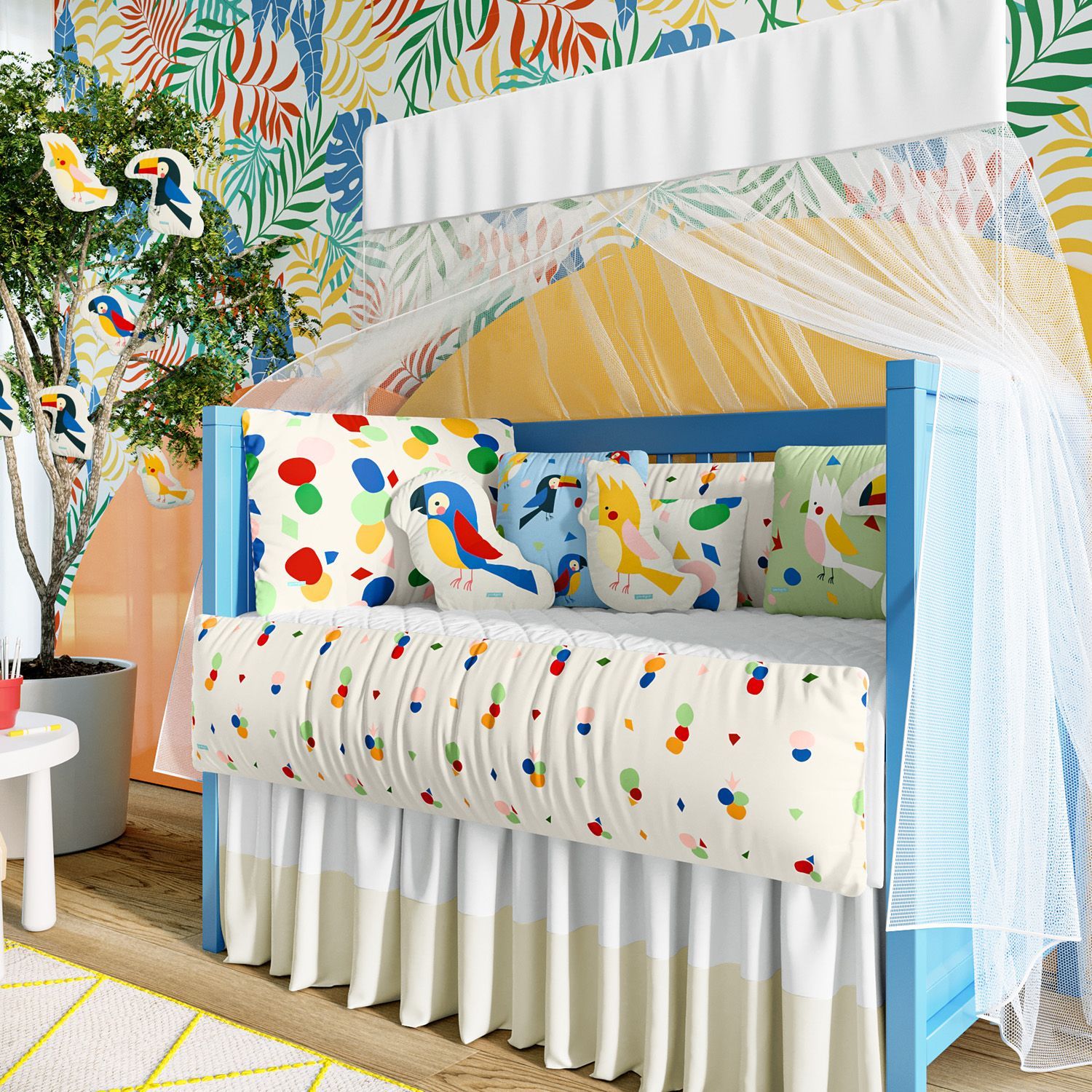 Kit Berço Colorido Passarada