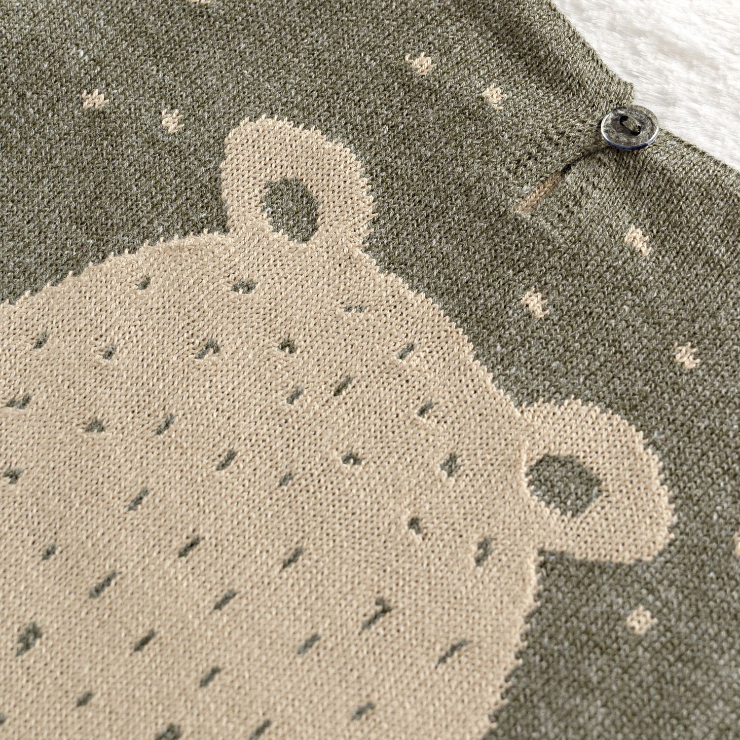 Macacão Tricot Jacquard Urso Nórdico Preto