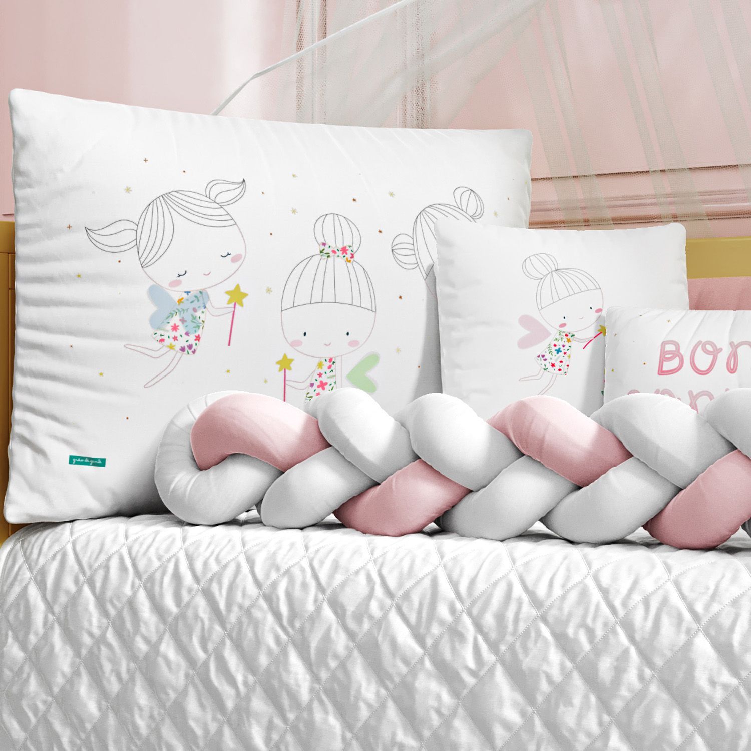 Kit Berço Trança Fadinha das Flores