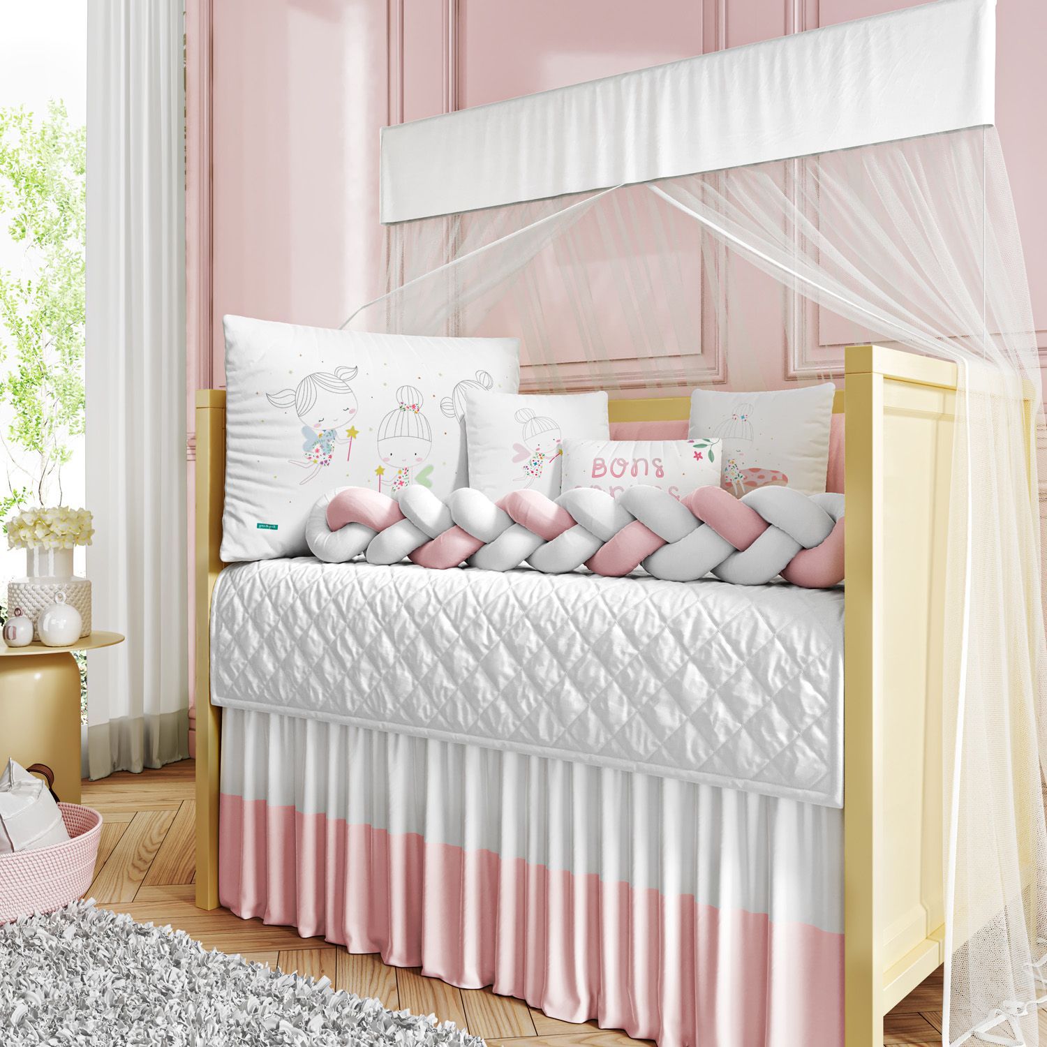 Kit Berço Trança Fadinha das Flores