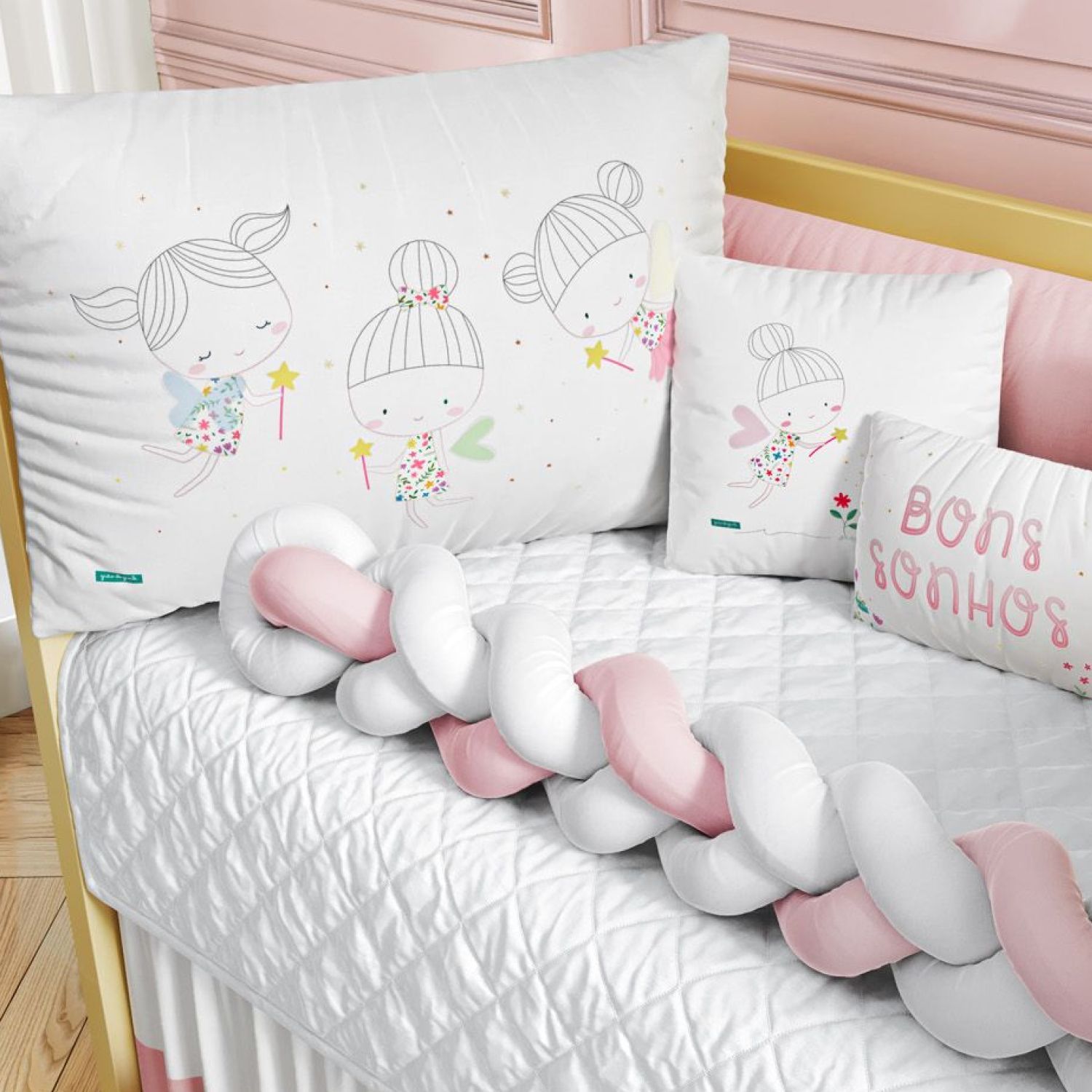 Kit Berço Trança Fadinha das Flores