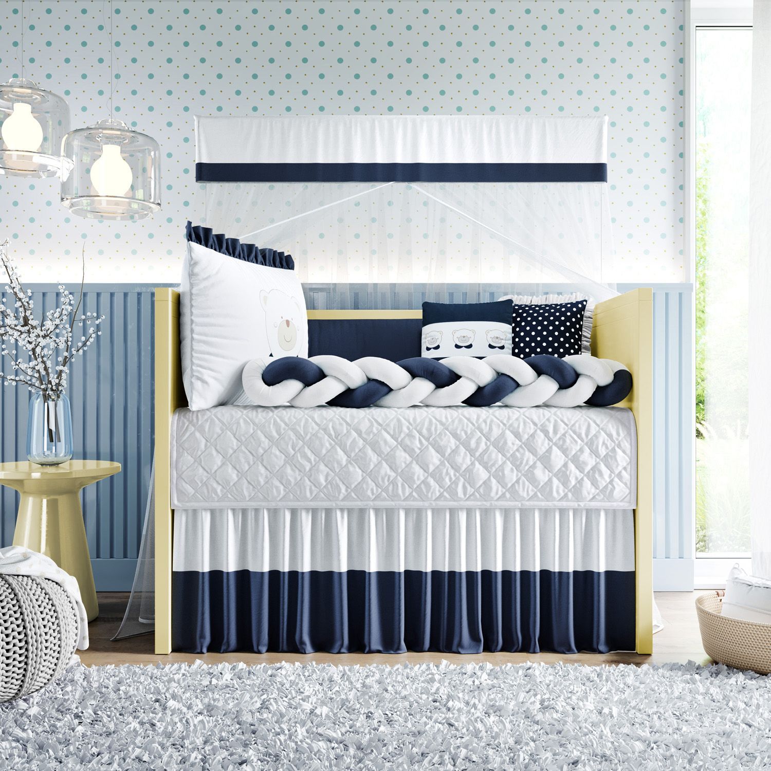 Kit Berço Trança Ursinha Rosa