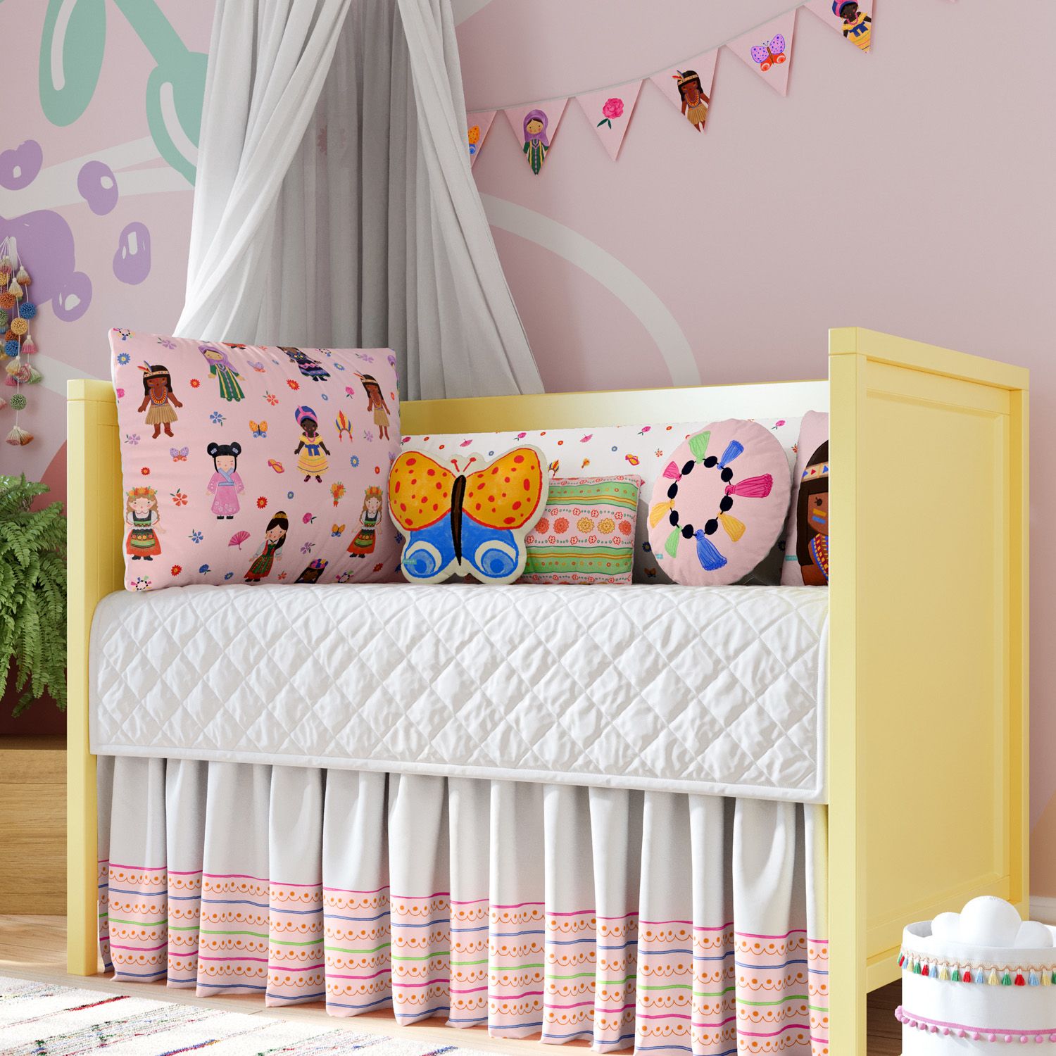 Kit Berço Trança Meninas do Mundo