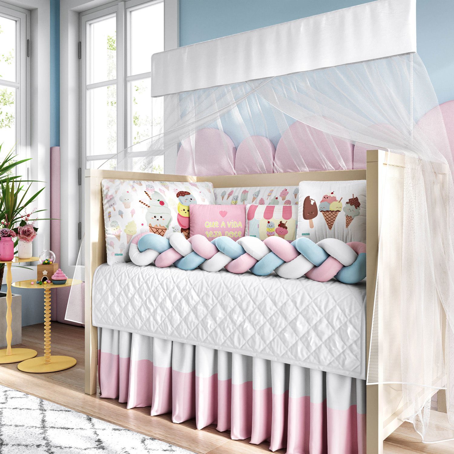 Kit Berço Trança Sorvetinho Colorê