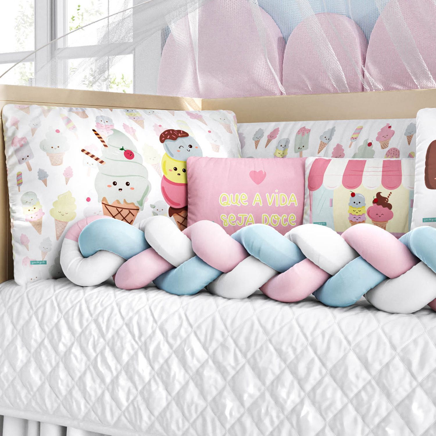 Kit Berço Trança Sorvetinho Colorê