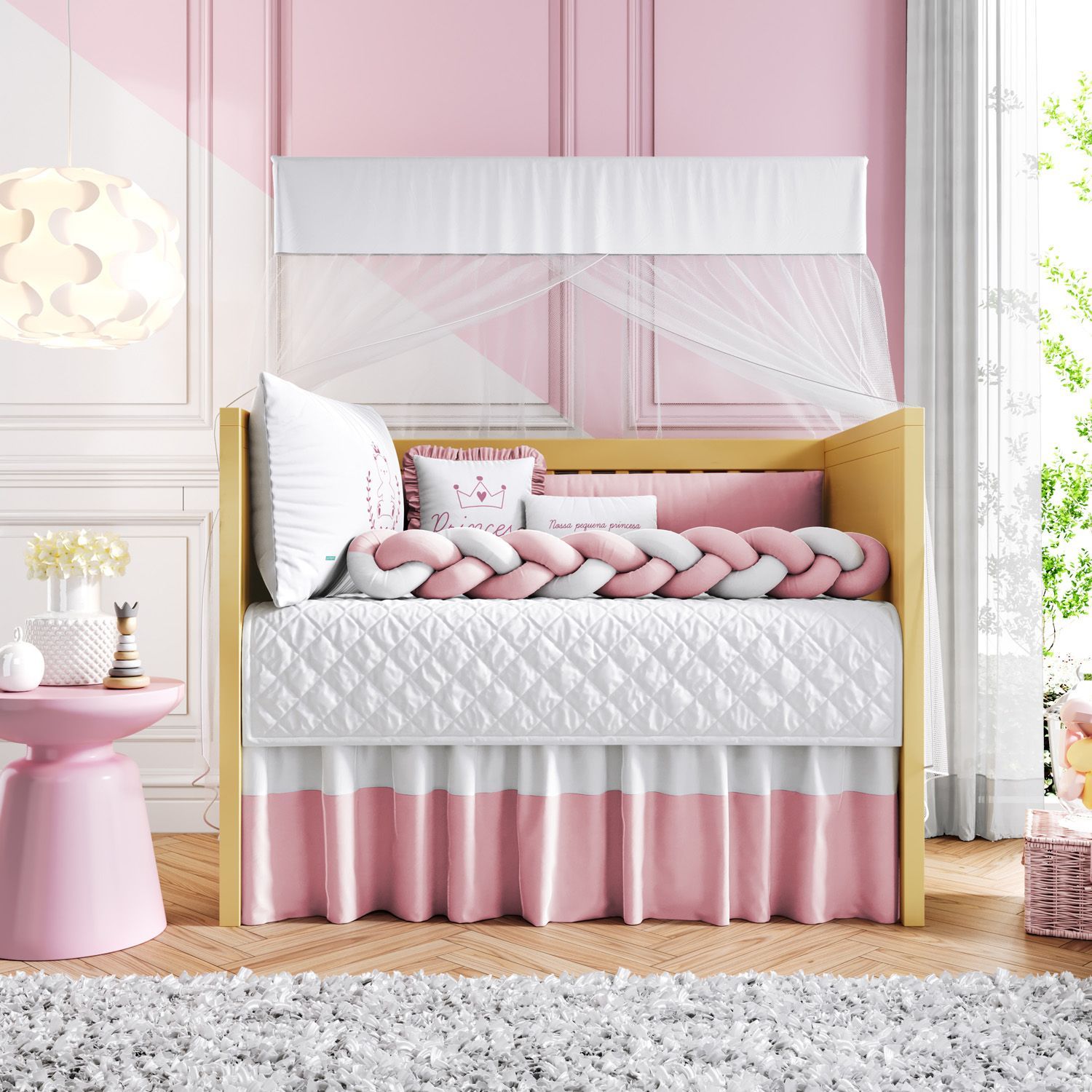 Kit Berço Trança Teddy Príncipe Azul