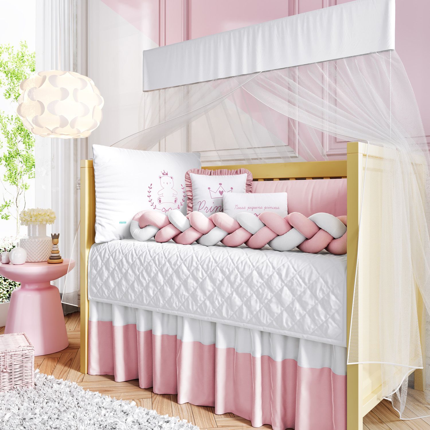 Kit Berço Trança Teddy Príncipe Azul