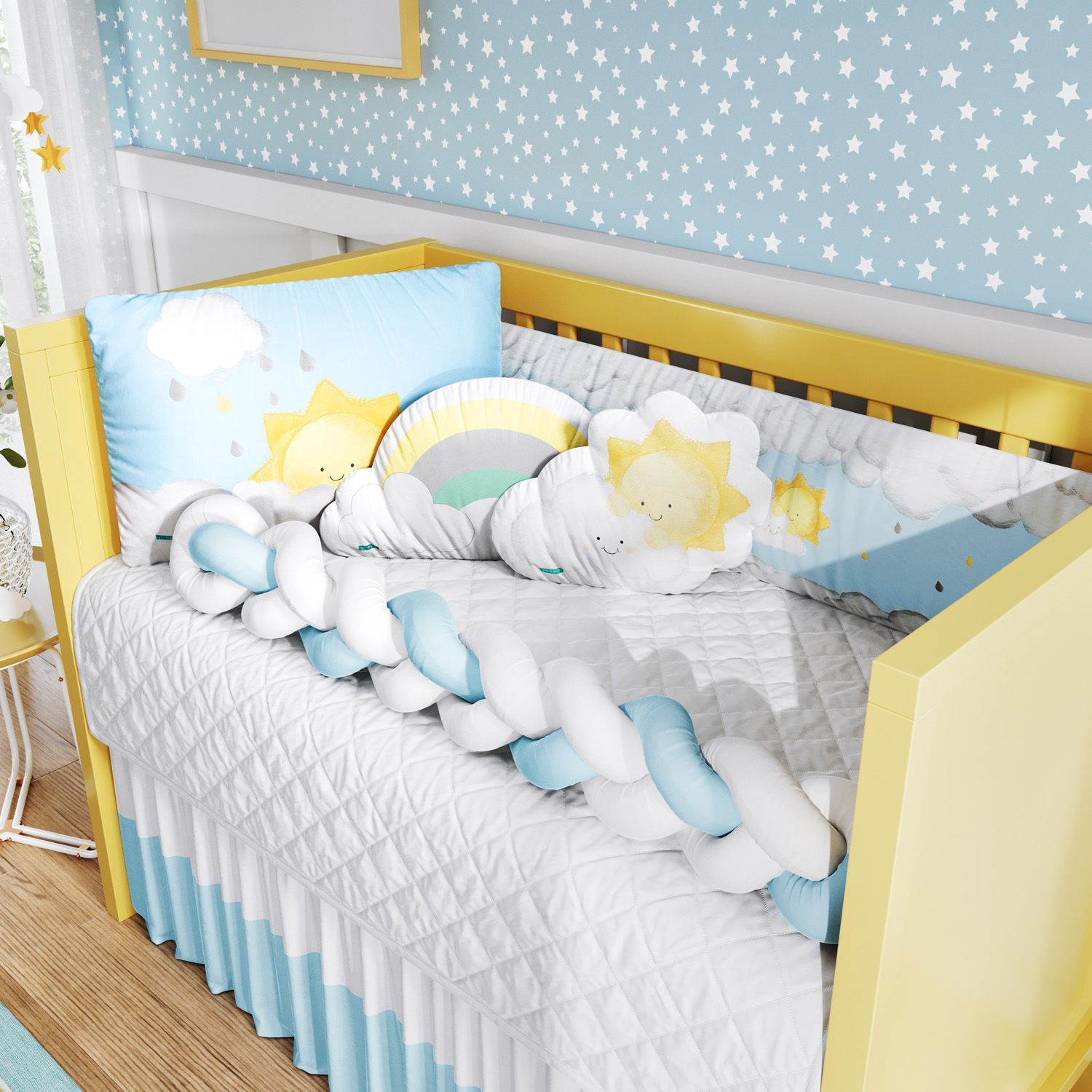 Kit Berço Trança Nuvem e Sol