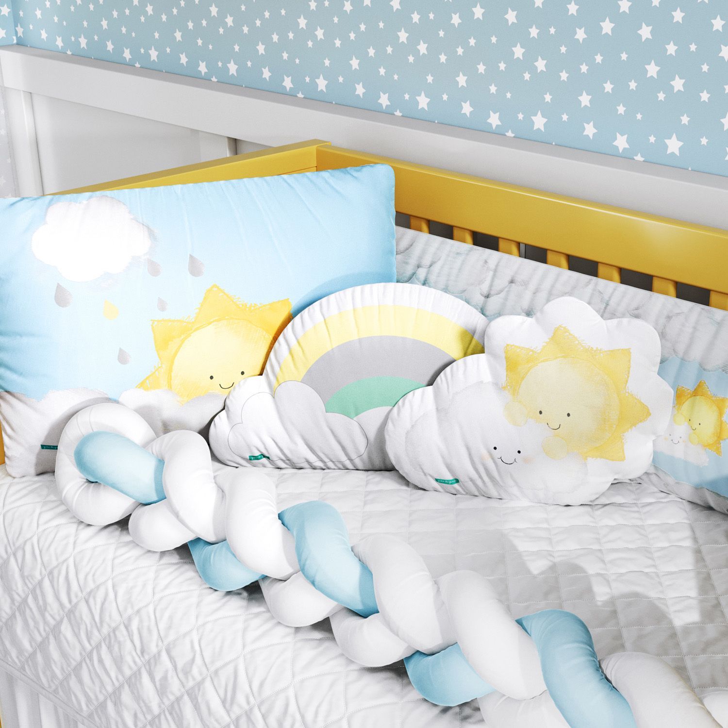 Kit Berço Trança Nuvem e Sol