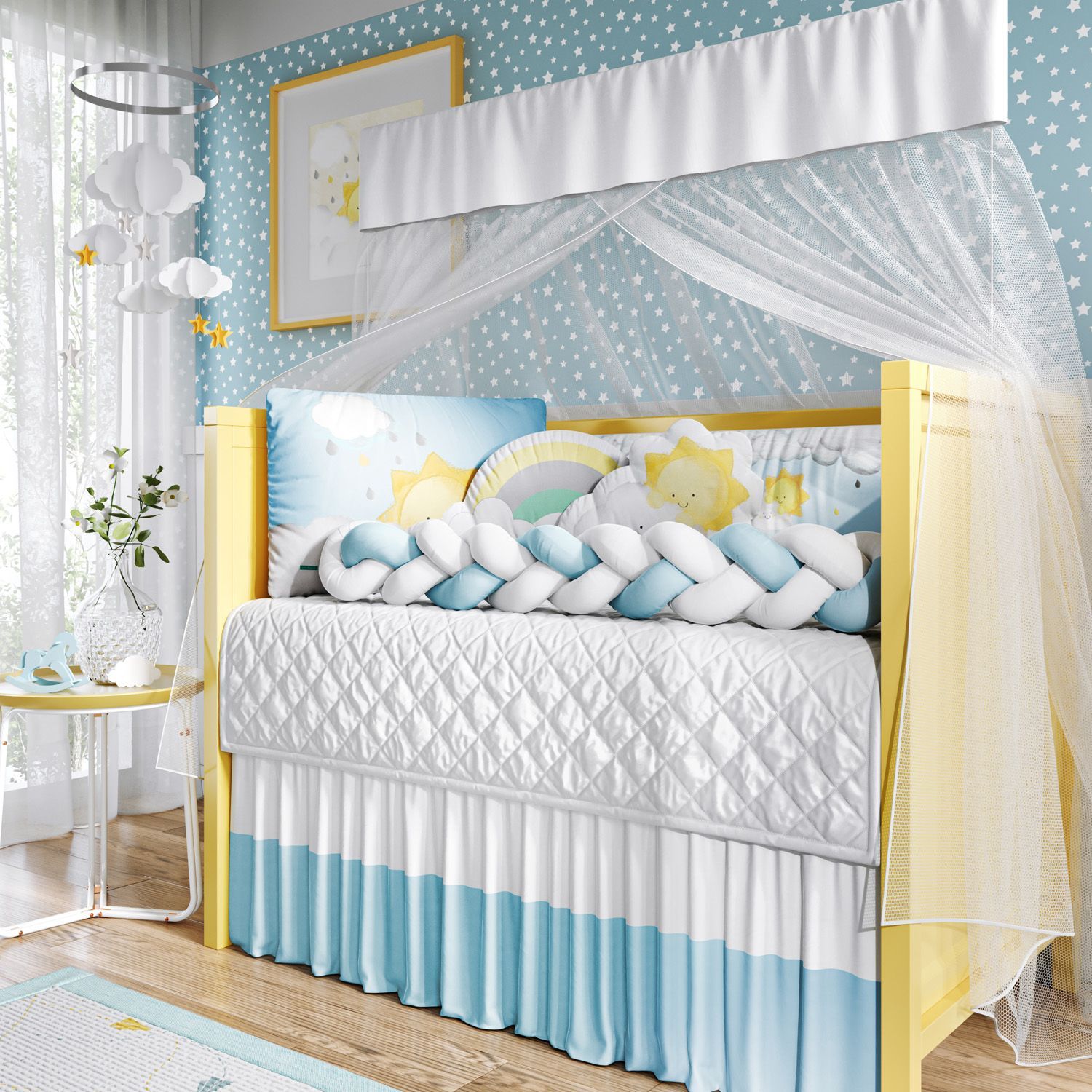 Kit Berço Trança Nuvem e Sol