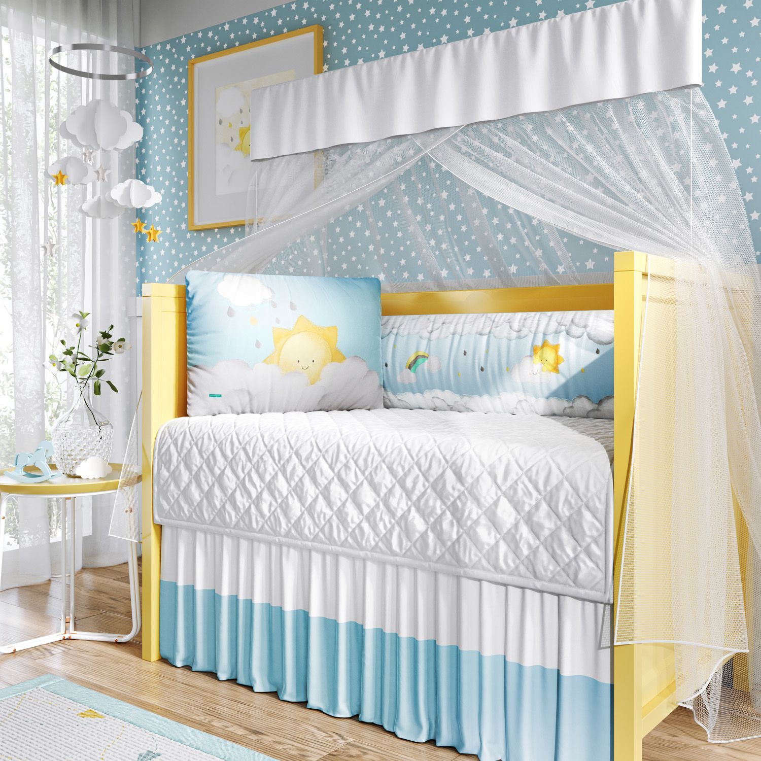 Kit Berço Trança Nuvem e Sol