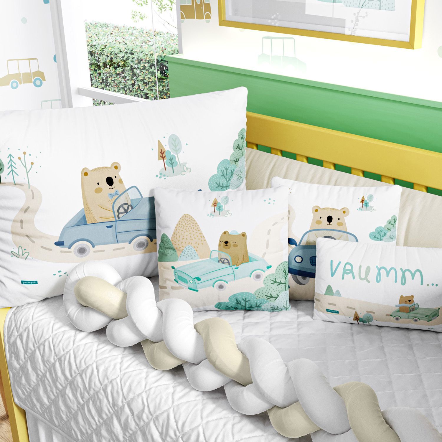 Kit Berço Trança Urso e o Carrinho