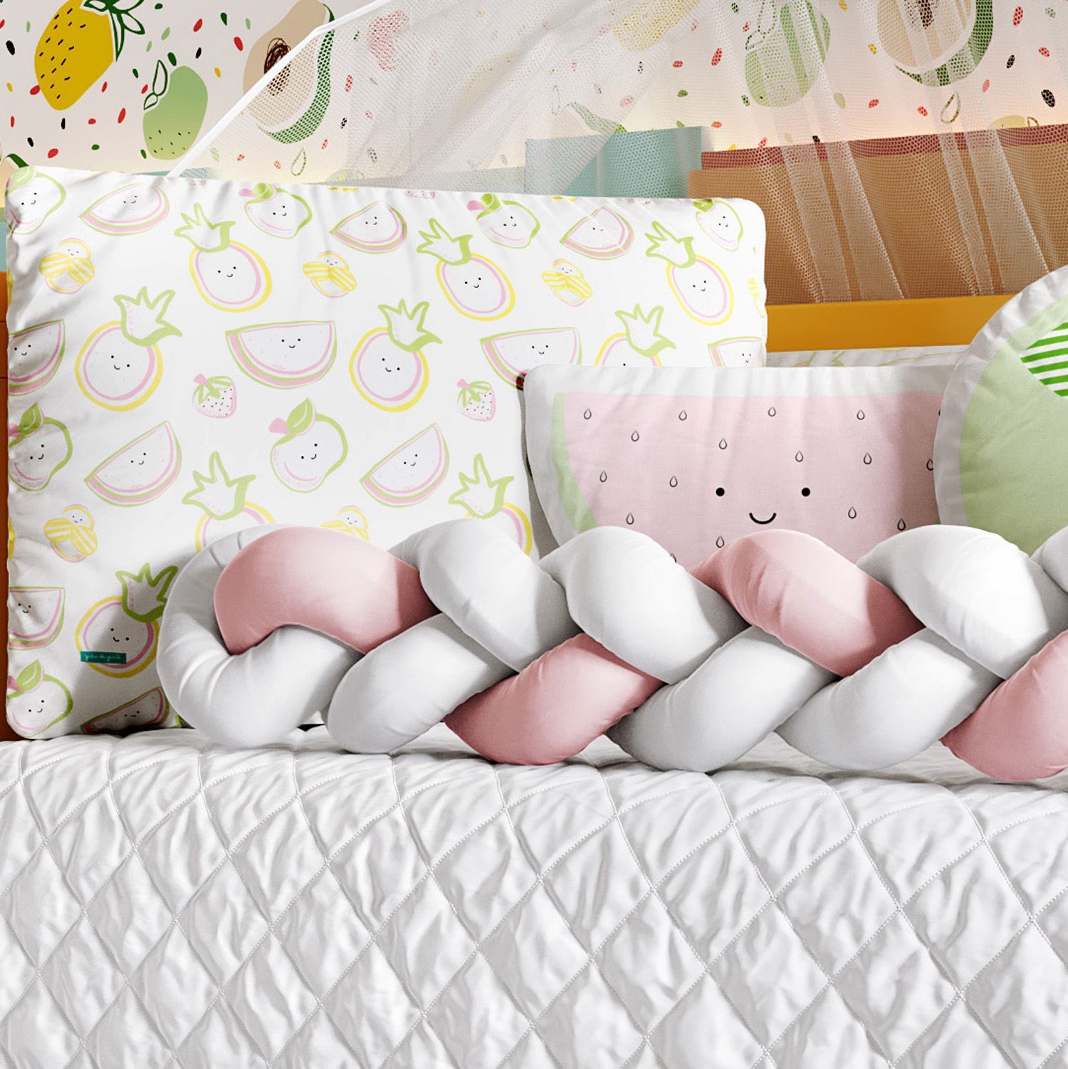 Kit Berço Trança Frutinhas Coloridas — vista alternativa