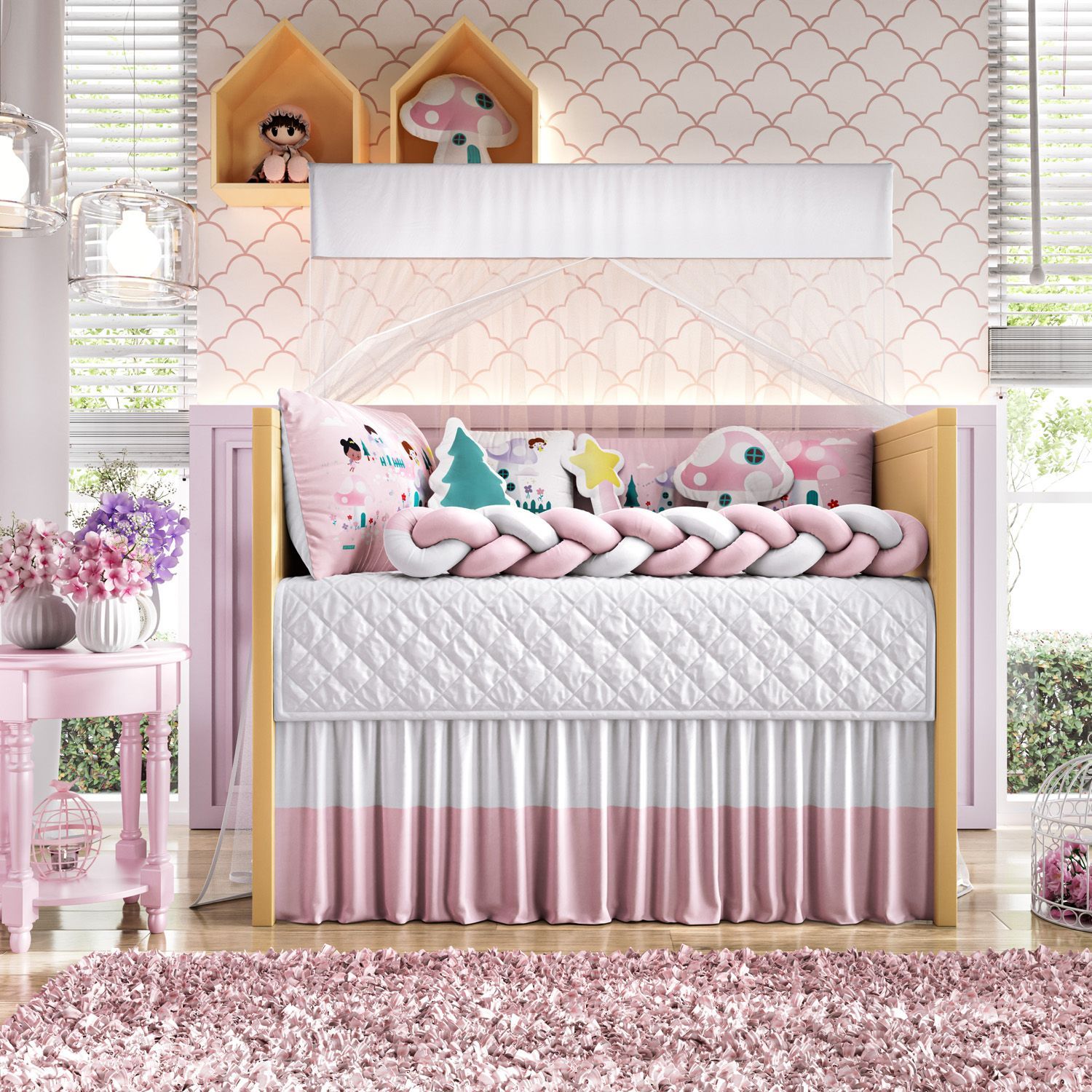 Kit Berço Trança Reino das Fadas