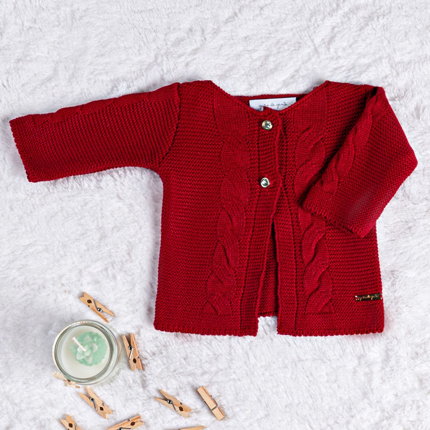 Casaquinho Tricot Trança Clássico Rosa