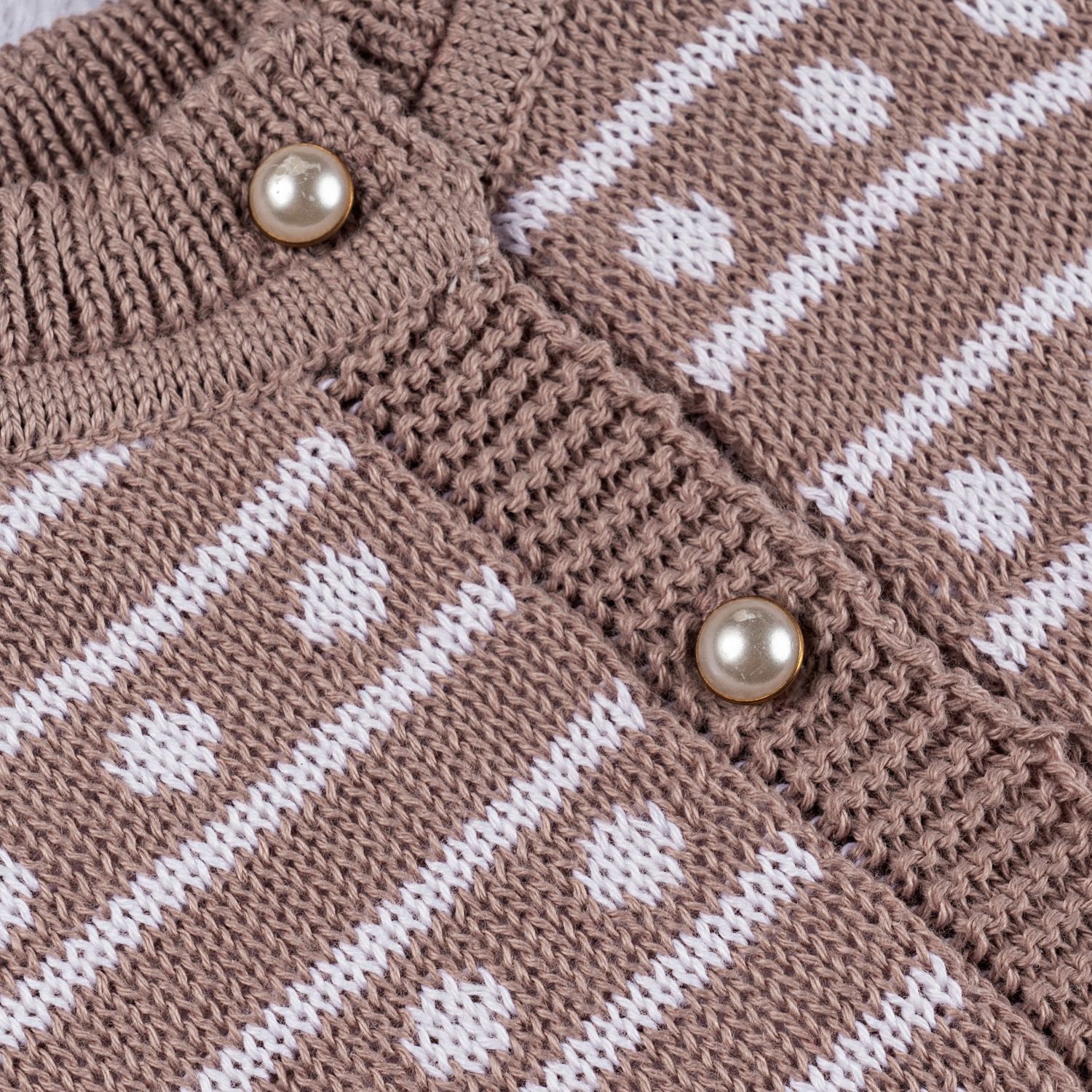 Casaquinho Tricot Listra Poá Rosa